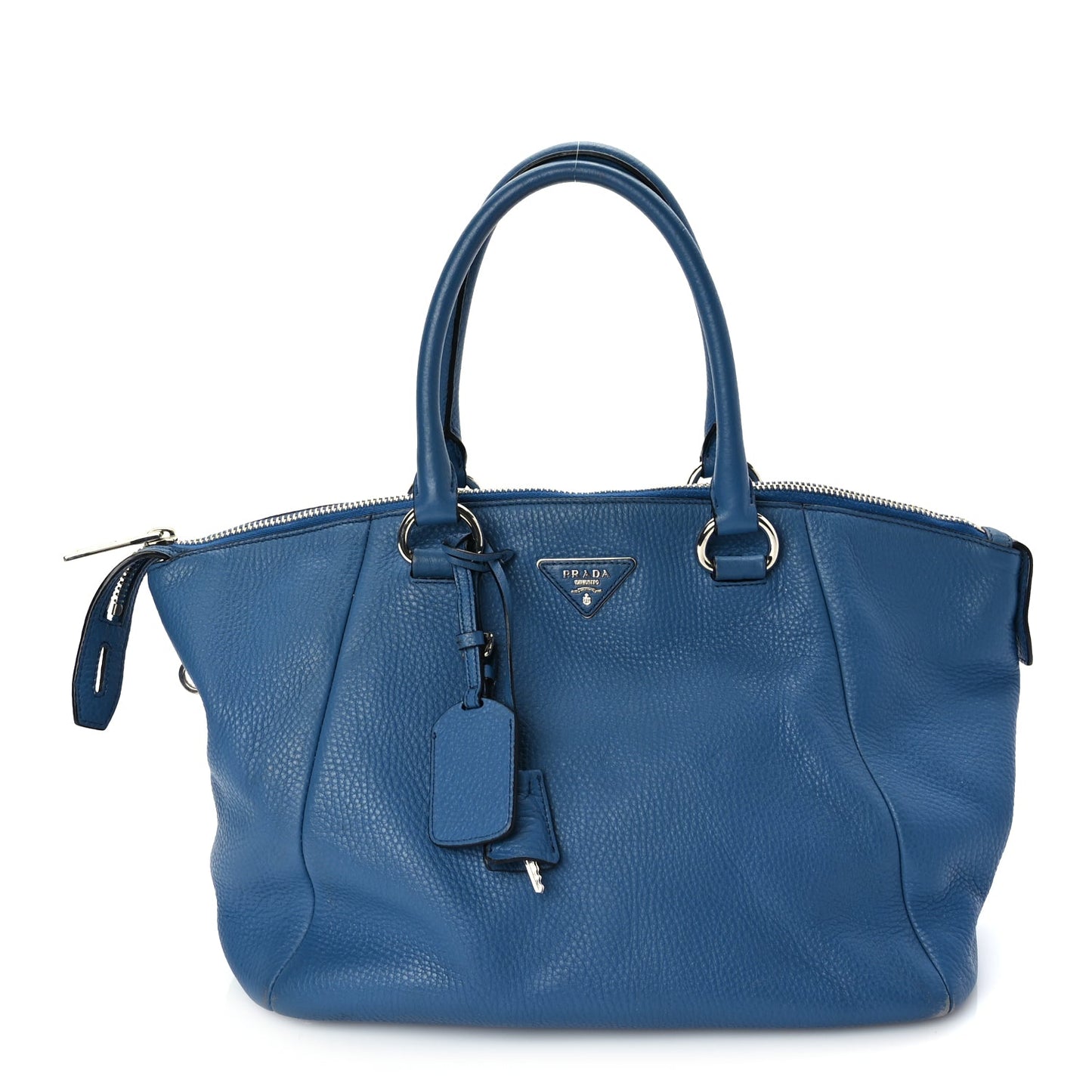 Prada Vitello Daino Shoulder Bag Cobalto