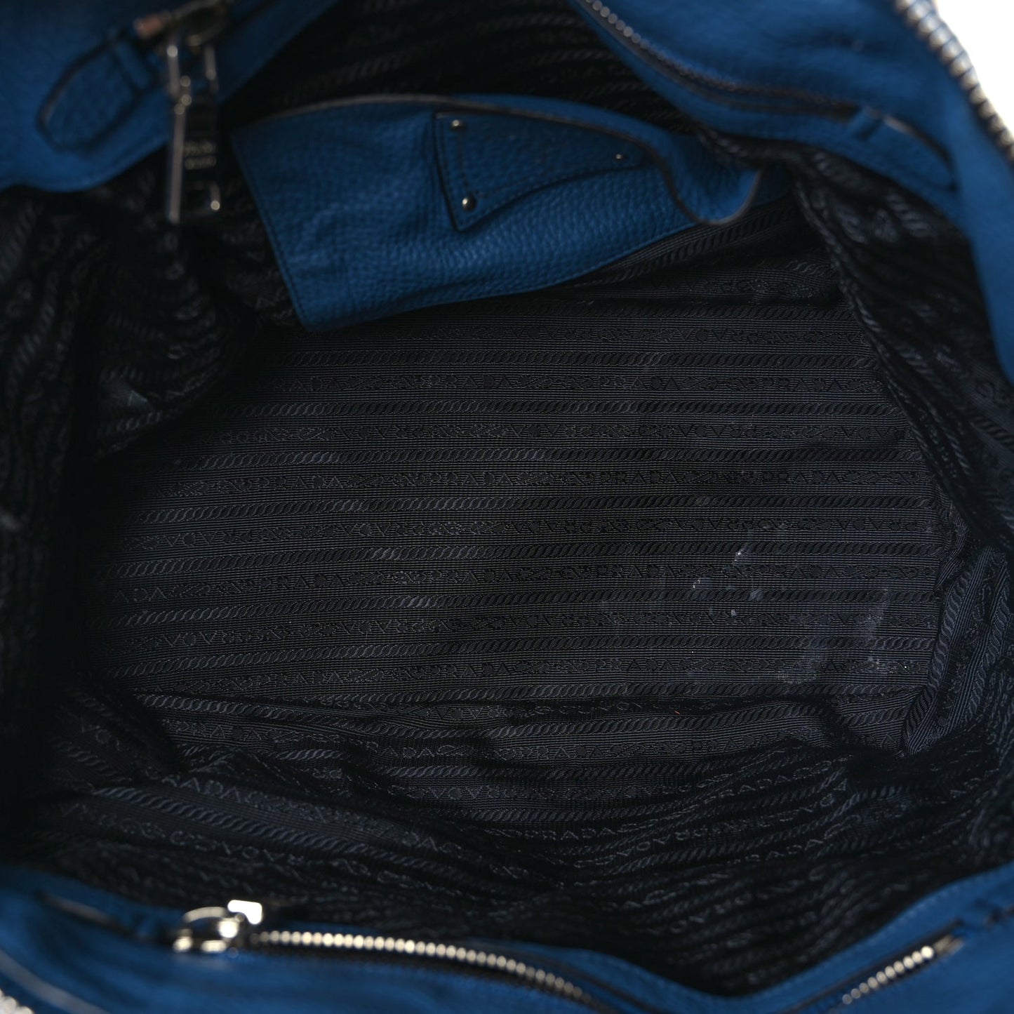 Prada Vitello Daino Shoulder Bag Cobalto