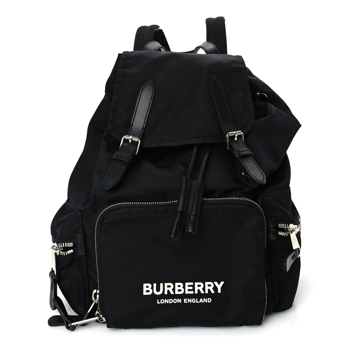 Burberry Nylon Logo Print Medium Rucksack Backpack Black