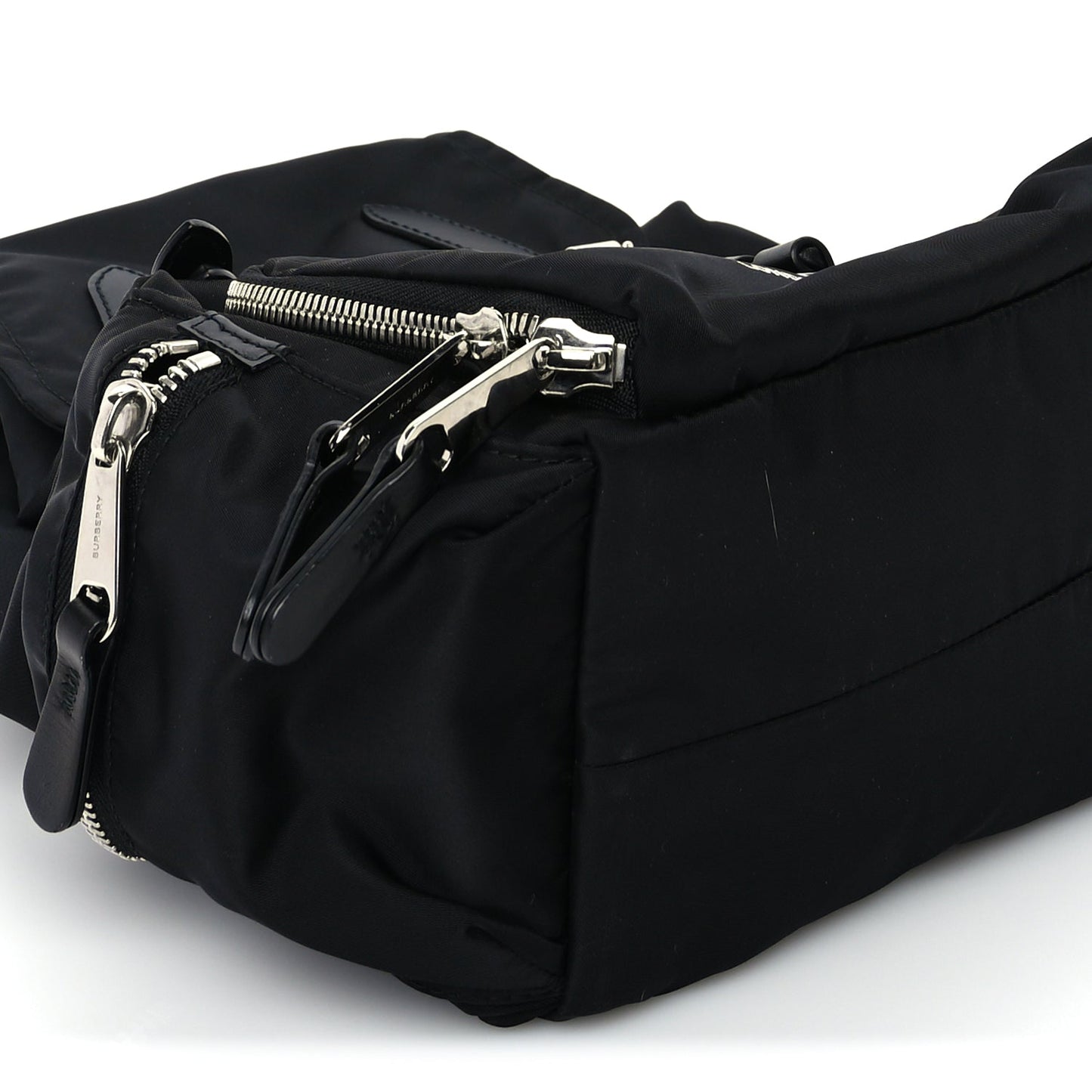 Burberry Nylon Logo Print Medium Rucksack Backpack Black