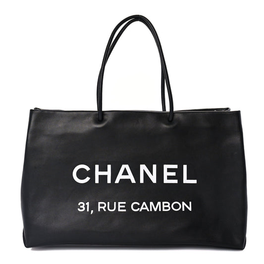 Chanel Calfskin Large Essential 31 Rue Cambon Tote Black