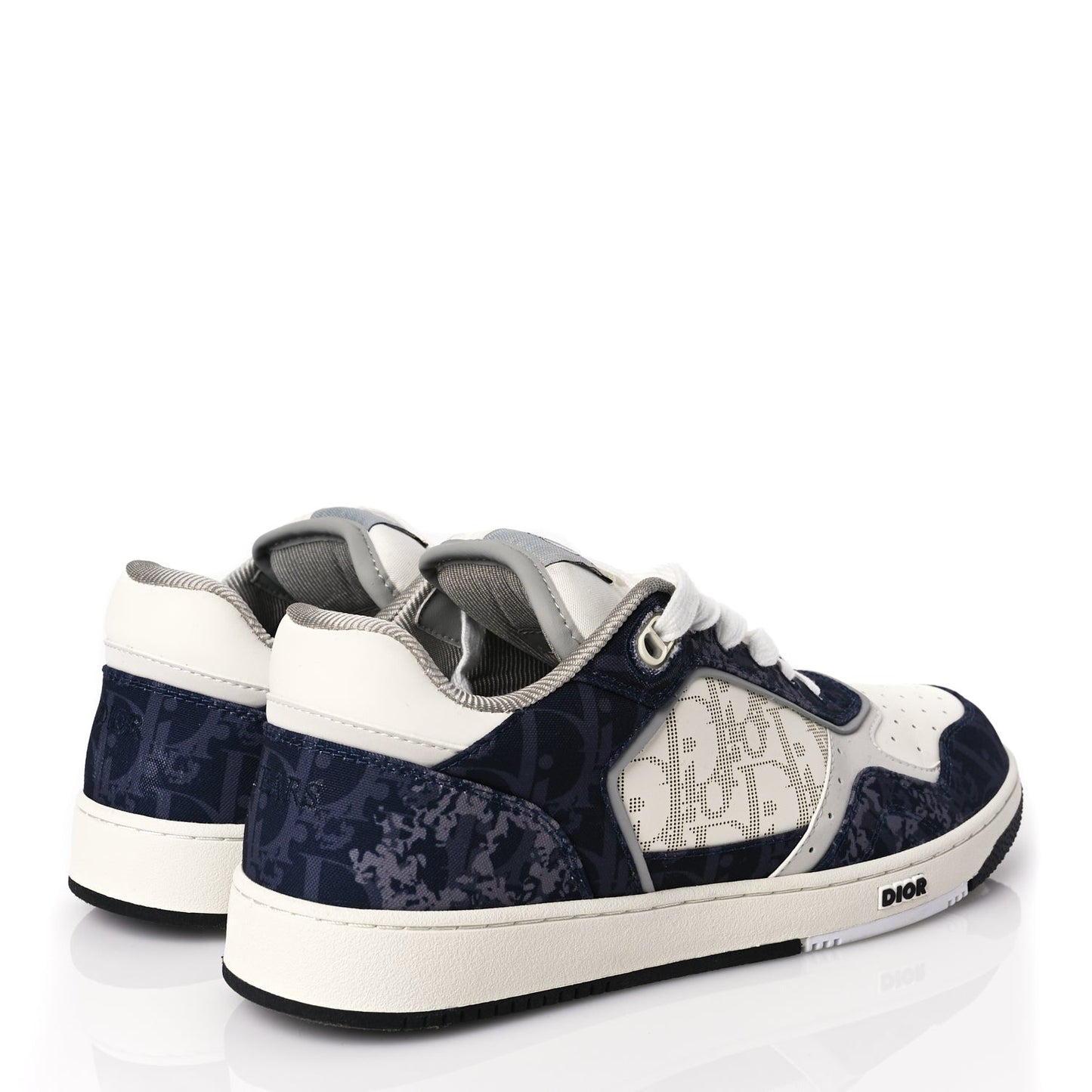 Christian Dior X DENIM TEARS Smooth Calfskin Oblique Denim Mens B27 Low Top Sneakers 41 Blue