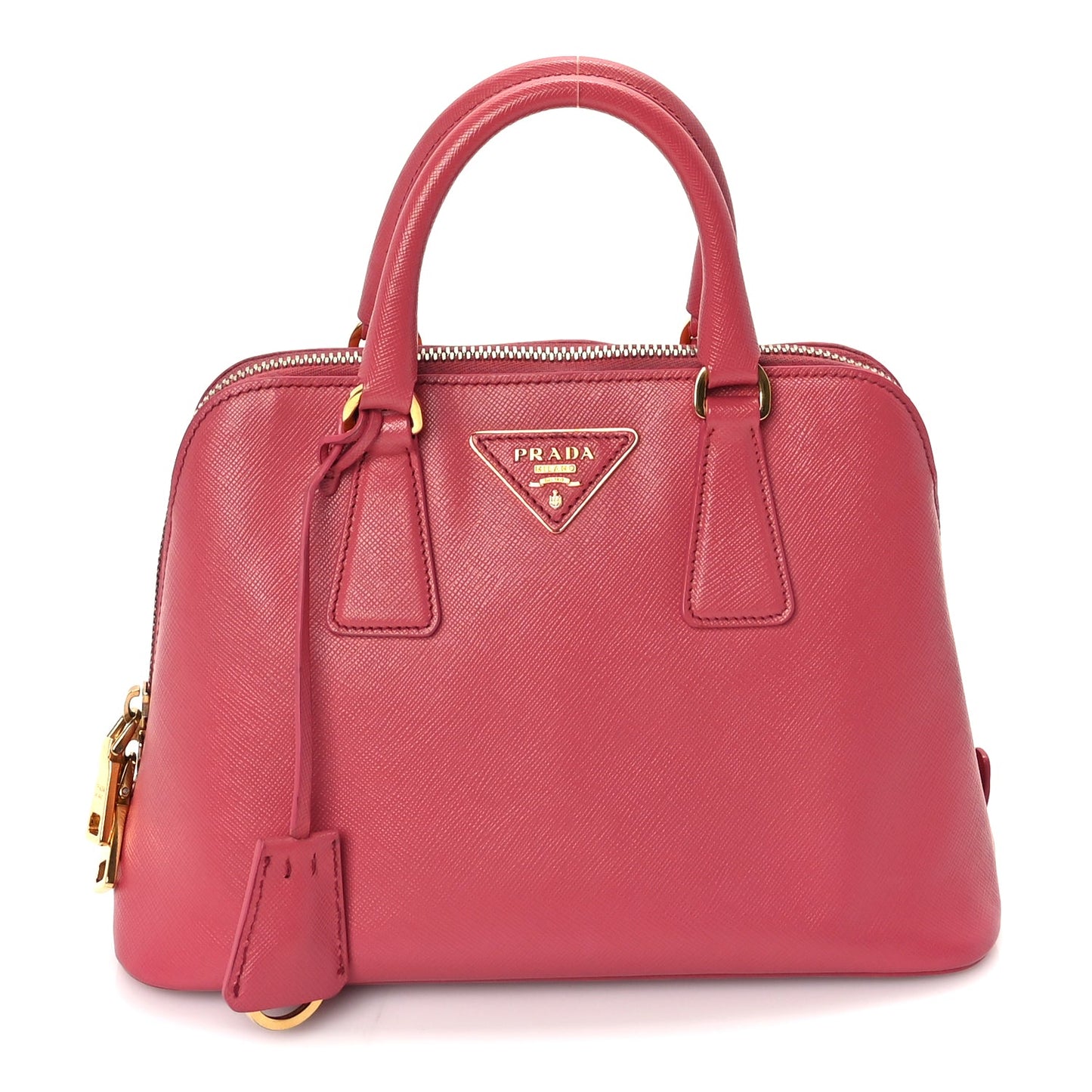 Prada Saffiano Vernice Small Promenade Tote  Peonia