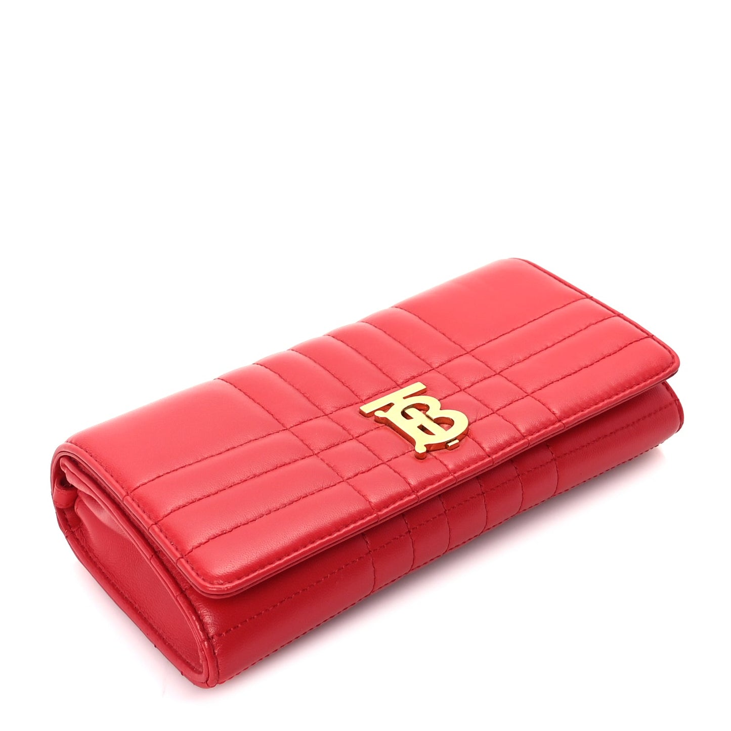 Burberry Lambskin Quilted Lola Chain Wallet  Bright Red