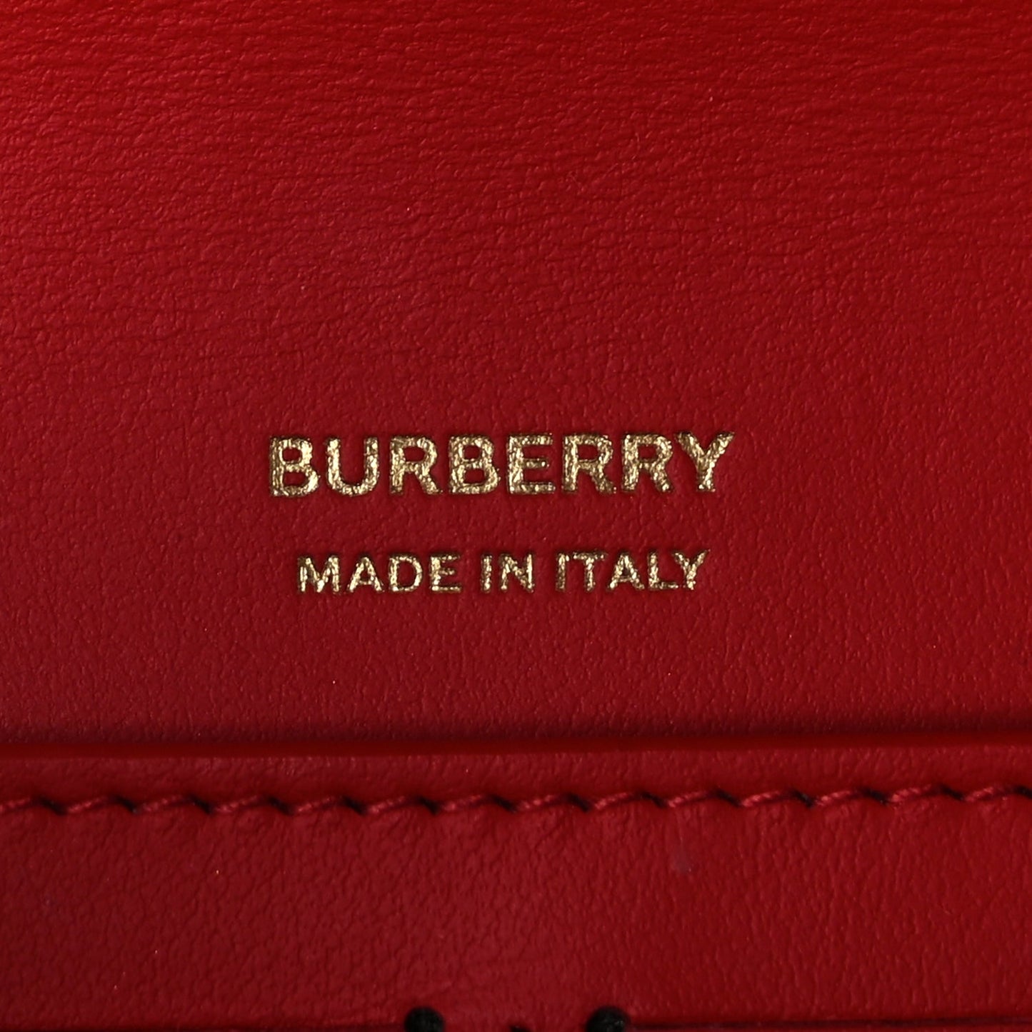 Burberry Lambskin Quilted Lola Chain Wallet  Bright Red