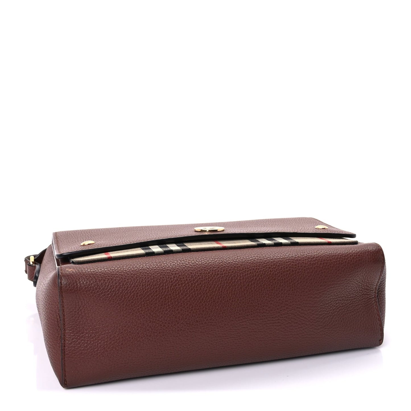 Burberry Calfskin Vintage Check Note Crossbody Bag Tan