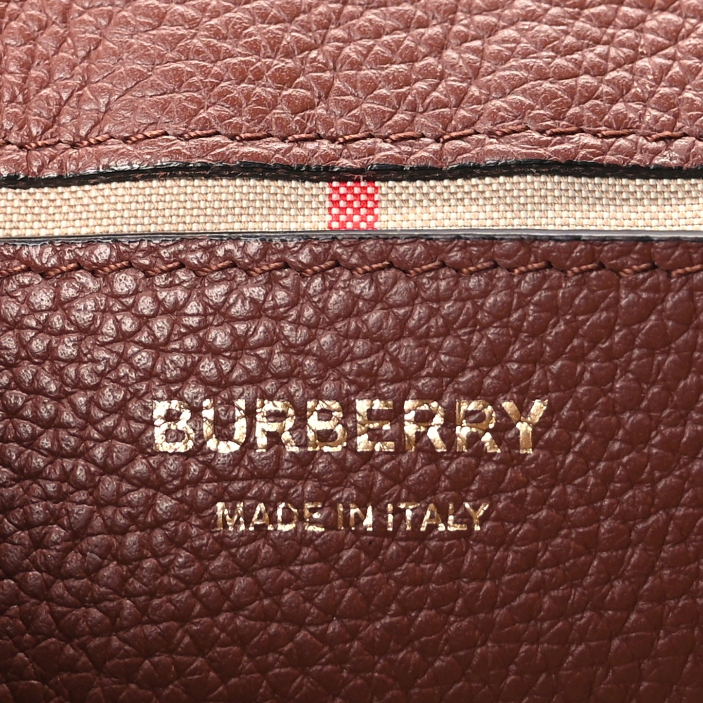 Burberry Calfskin Vintage Check Note Crossbody Bag Tan