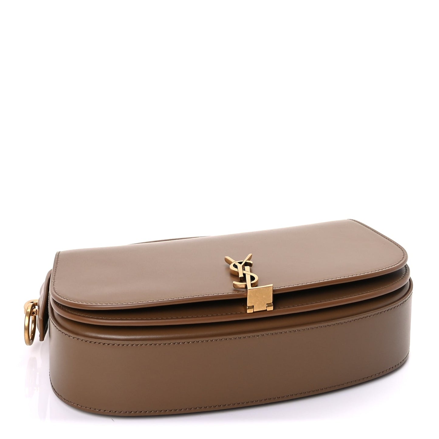 Saint Laurent Box Calfskin Mini Voltaire Shoulder Bag  Dark Cork