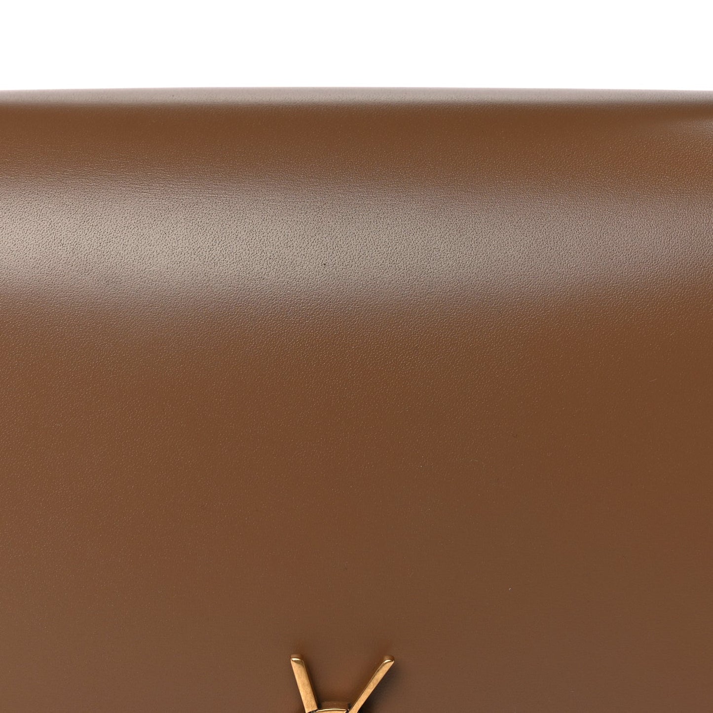 Saint Laurent Box Calfskin Mini Voltaire Shoulder Bag  Dark Cork