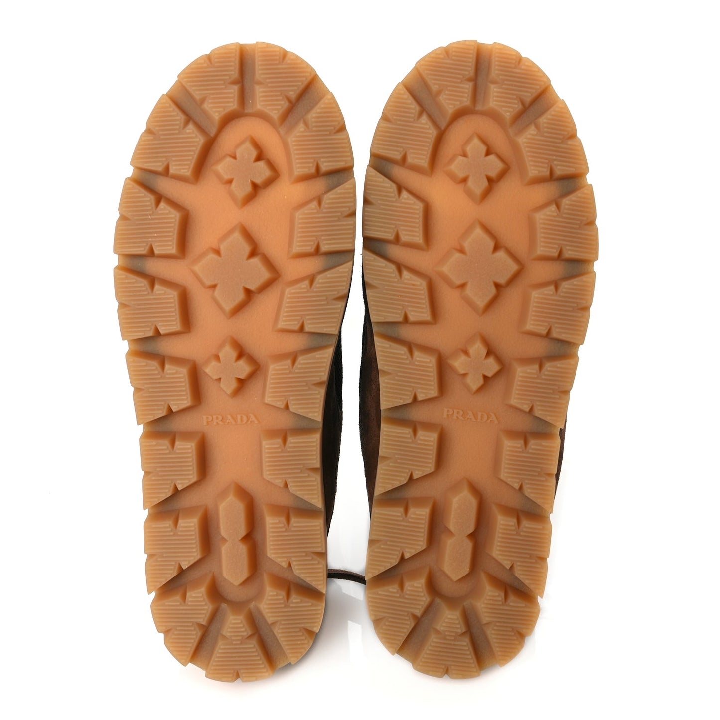 Prada Rete Scamosciato Triangle Logo Trail Mules 36 Cacao