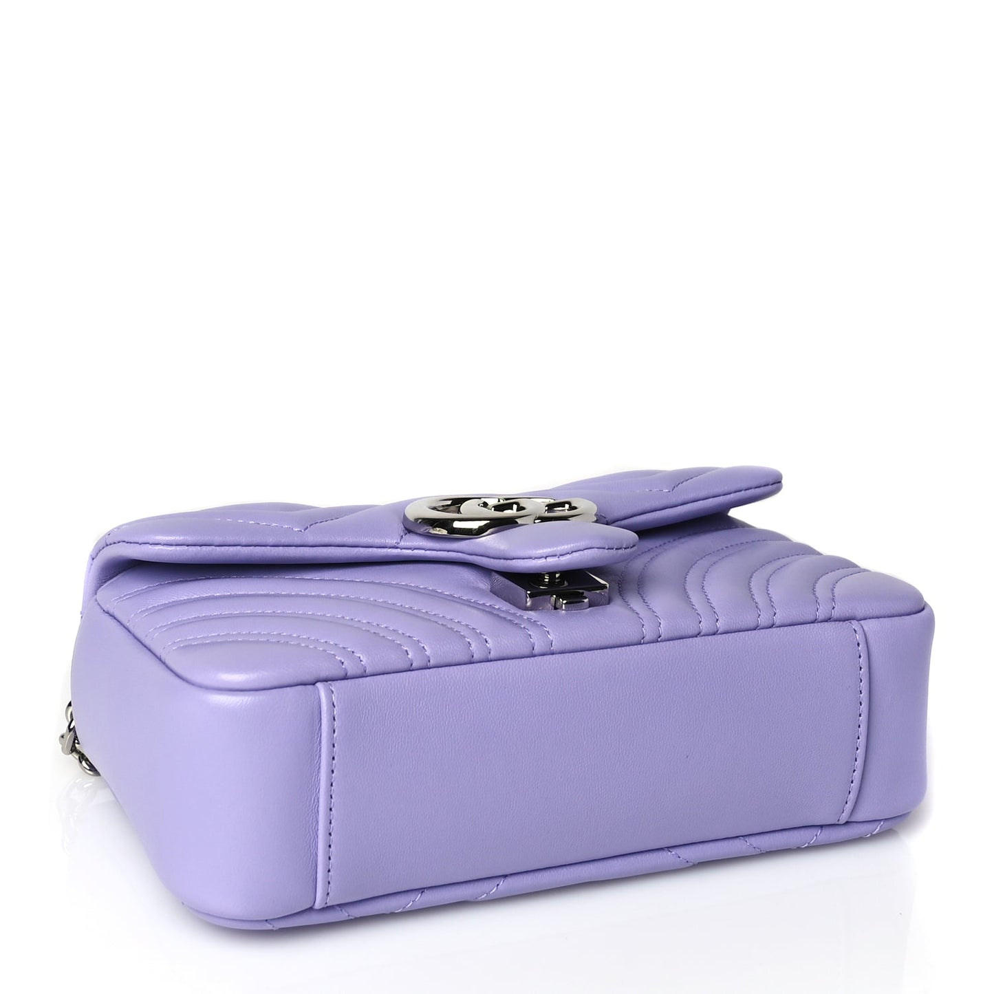 Gucci Lambskin Matelasse Small GG Marmont Shoulder Bag Lilac