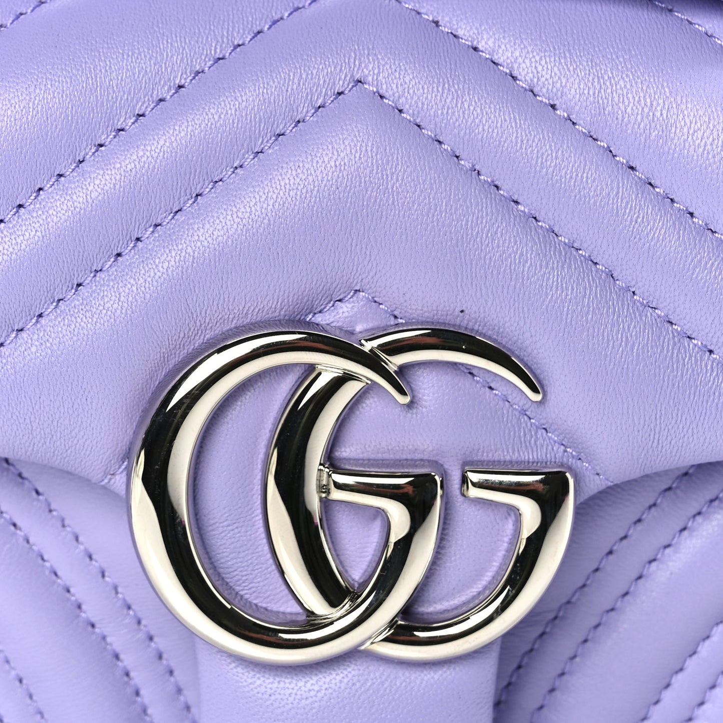 Gucci Lambskin Matelasse Small GG Marmont Shoulder Bag Lilac