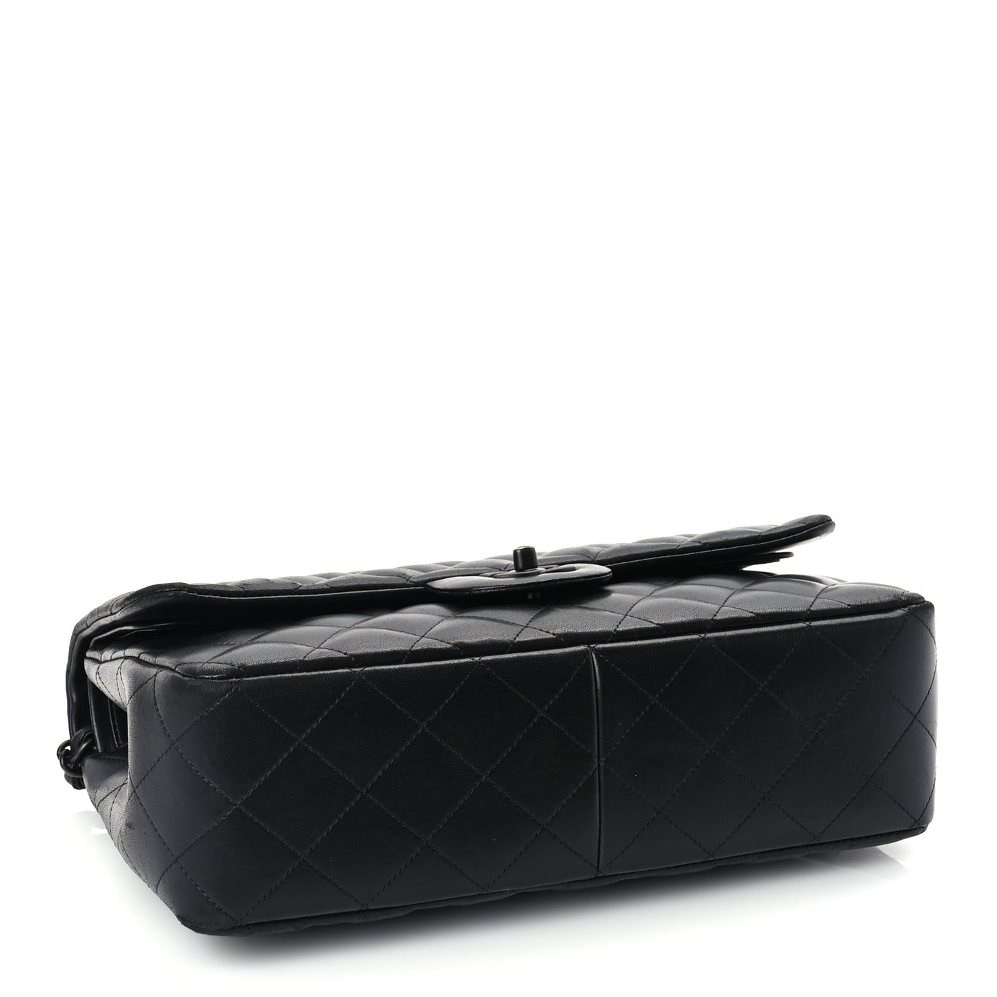 Chanel Lambskin Quilted Jumbo Double Flap So Black So Black