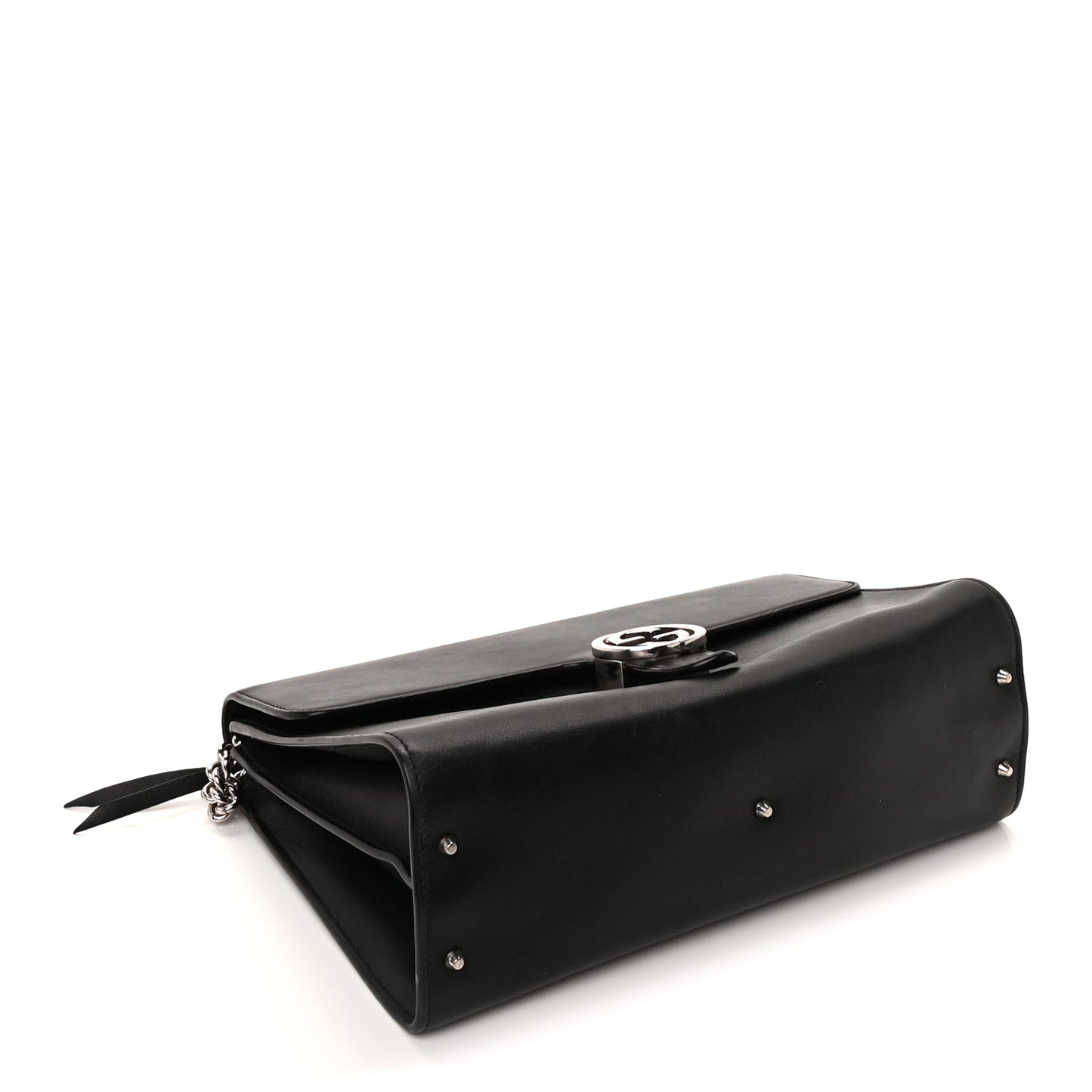 Gucci Moon Calfskin Medium Interlocking G Shoulder Bag  Black