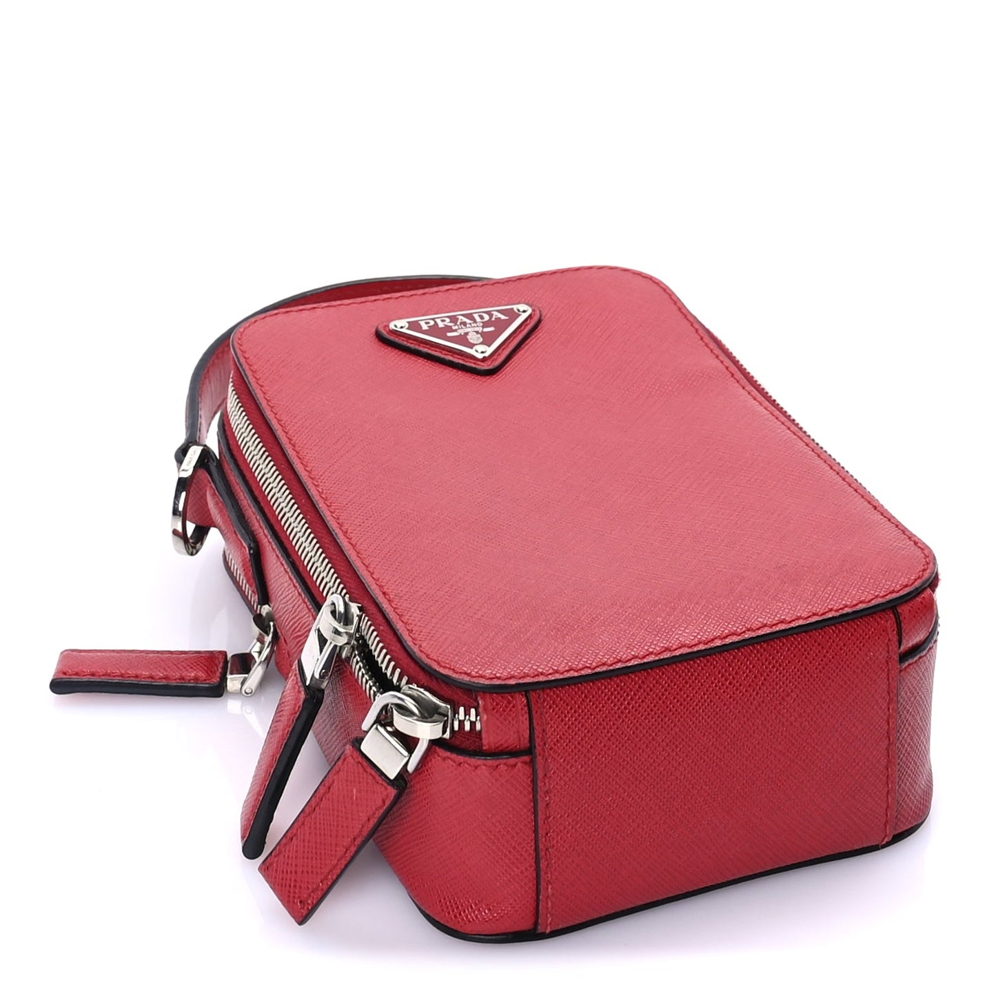 Prada Saffiano Travel Brique Crossbody Messenger Bag Fuoco