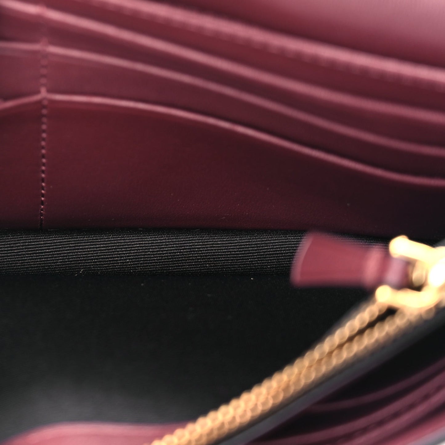 Marc Jacobs Calfskin West End Chain Wallet  Burgundy
