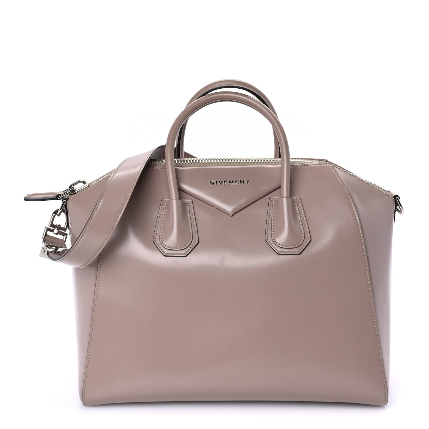Givenchy Shiny Lord Calfskin Medium Antigona Taupe