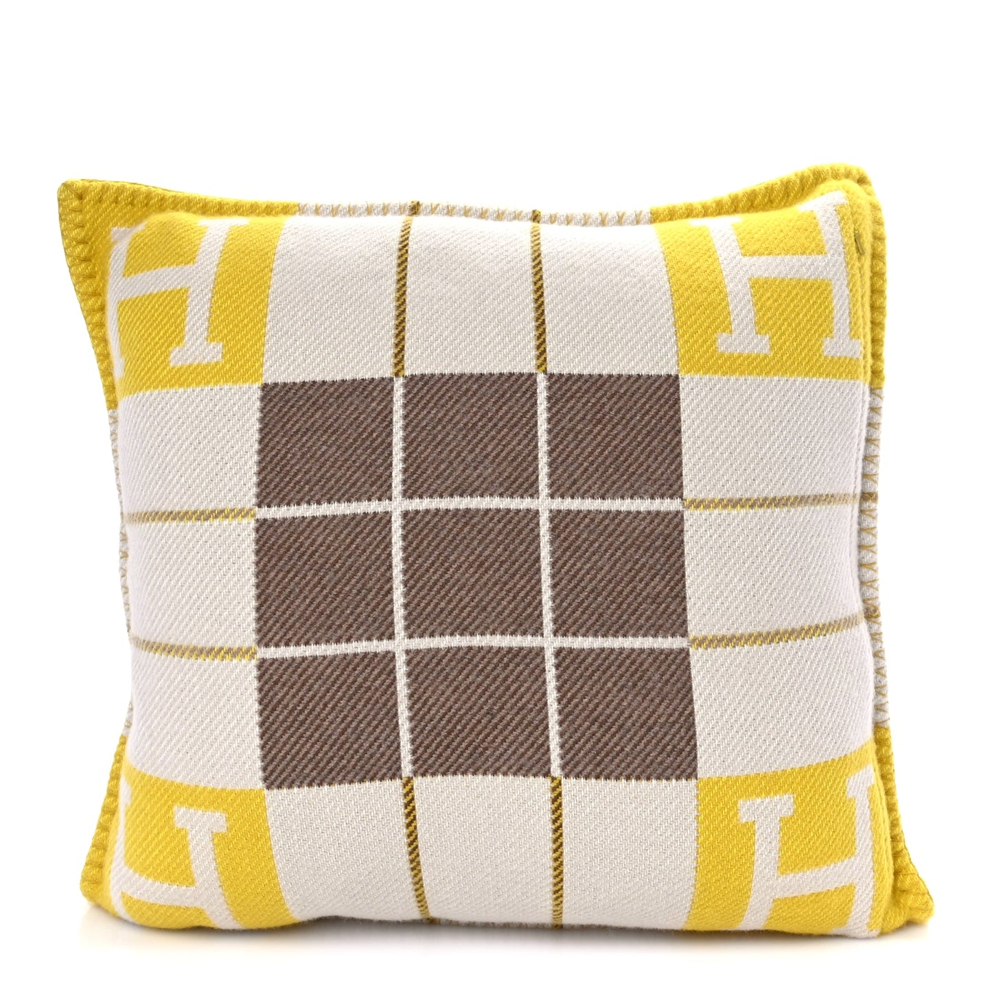 Hermes Wool Cashmere Avalon III Pillow PM Absinthe Sisal