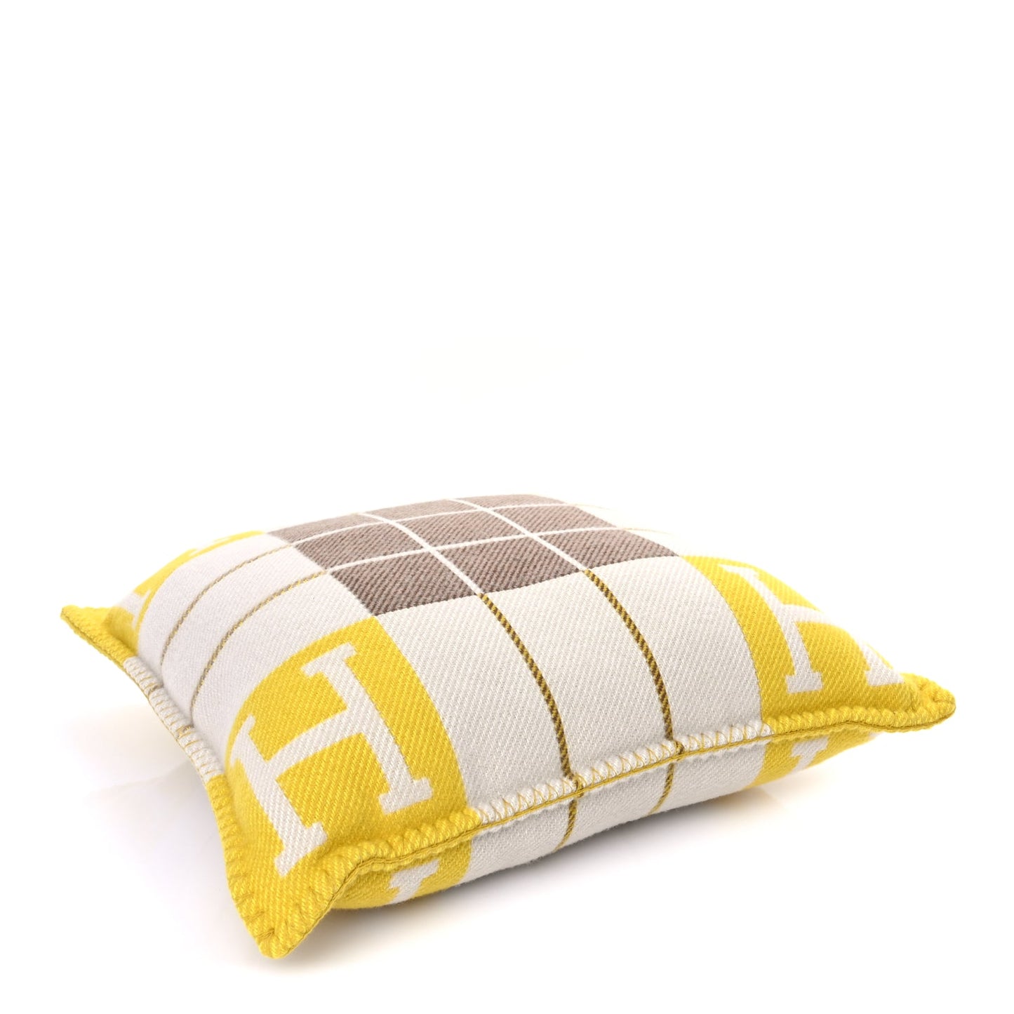 Hermes Wool Cashmere Avalon III Pillow PM Absinthe Sisal