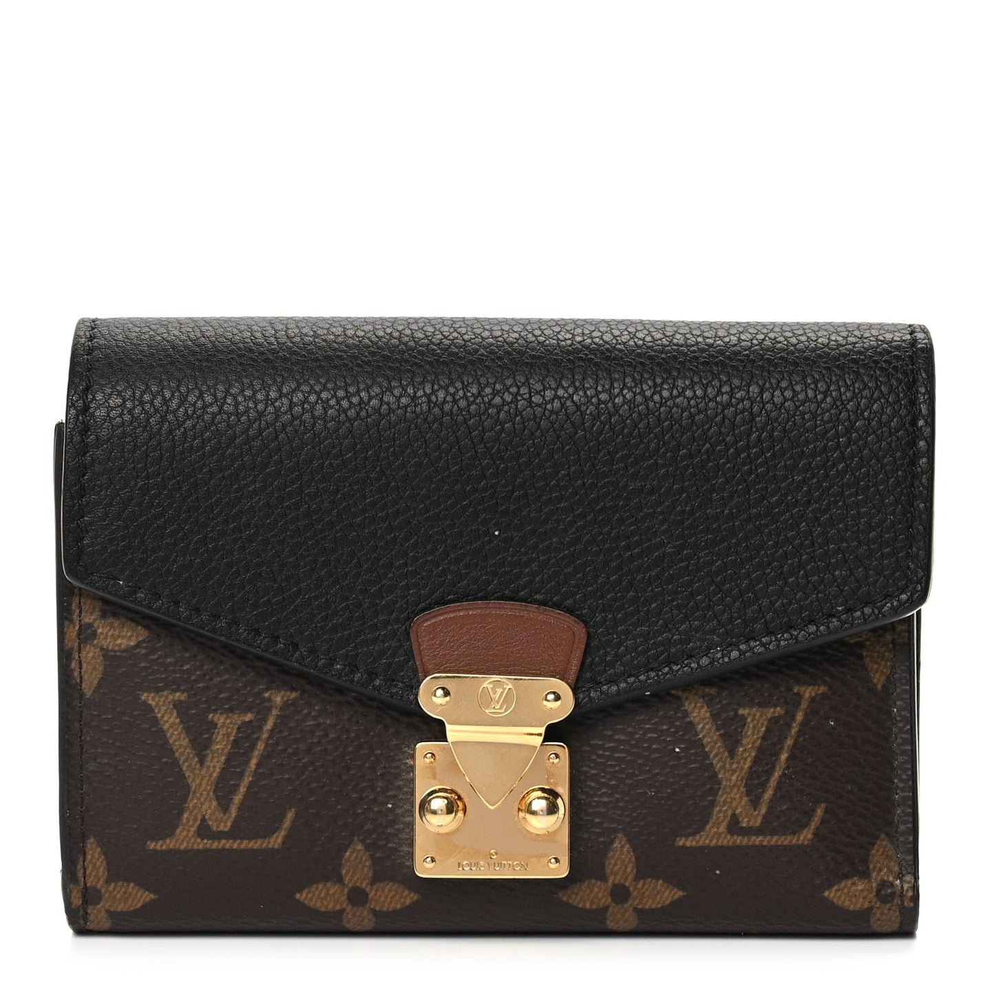 Louis Vuitton LOUIS VUITTON Monogram Pallas Compact Wallet NM Black