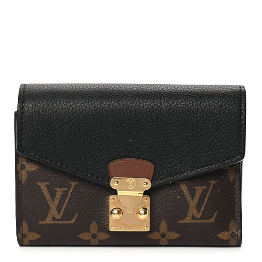Louis Vuitton LOUIS VUITTON Monogram Pallas Compact Wallet NM Black