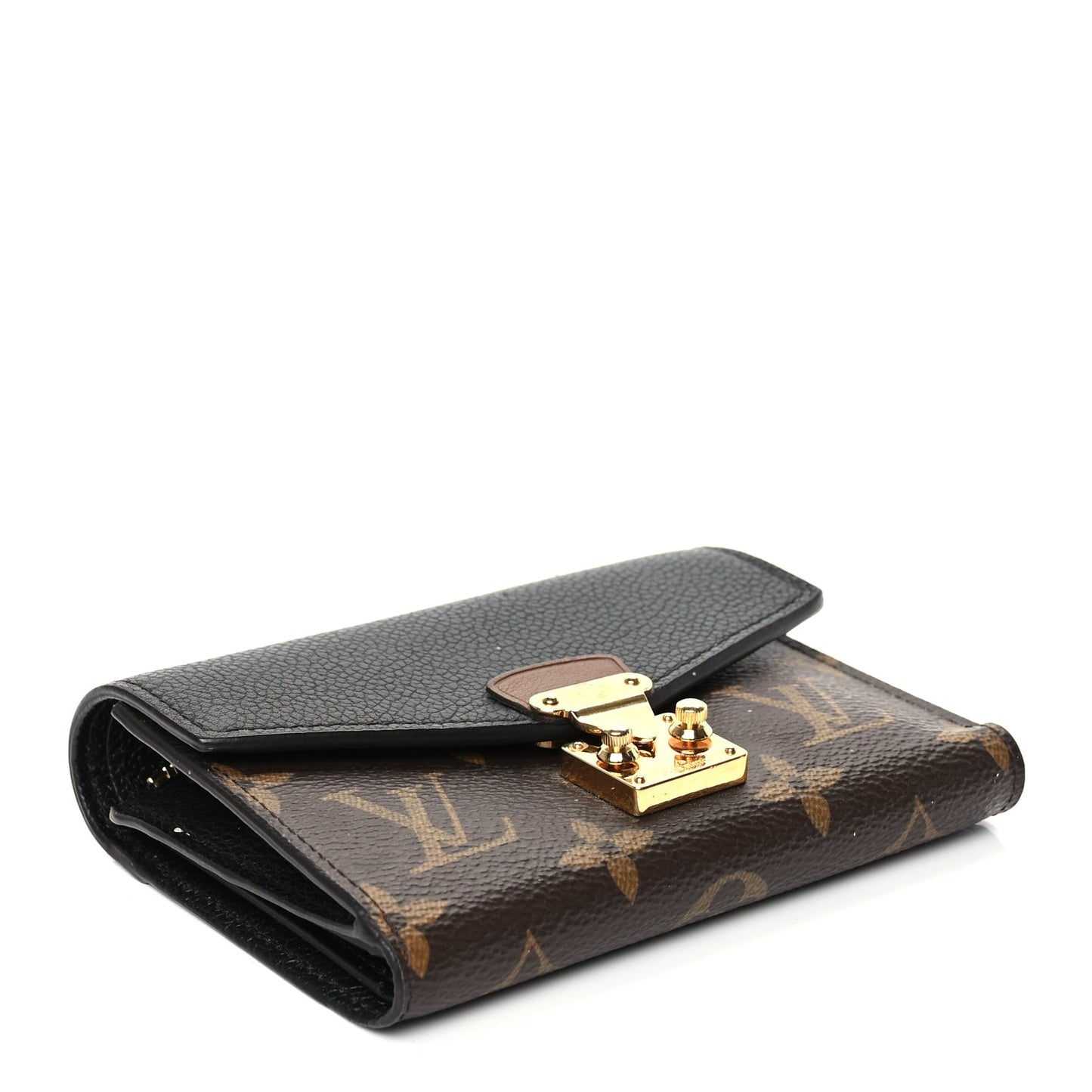 Louis Vuitton LOUIS VUITTON Monogram Pallas Compact Wallet NM Black