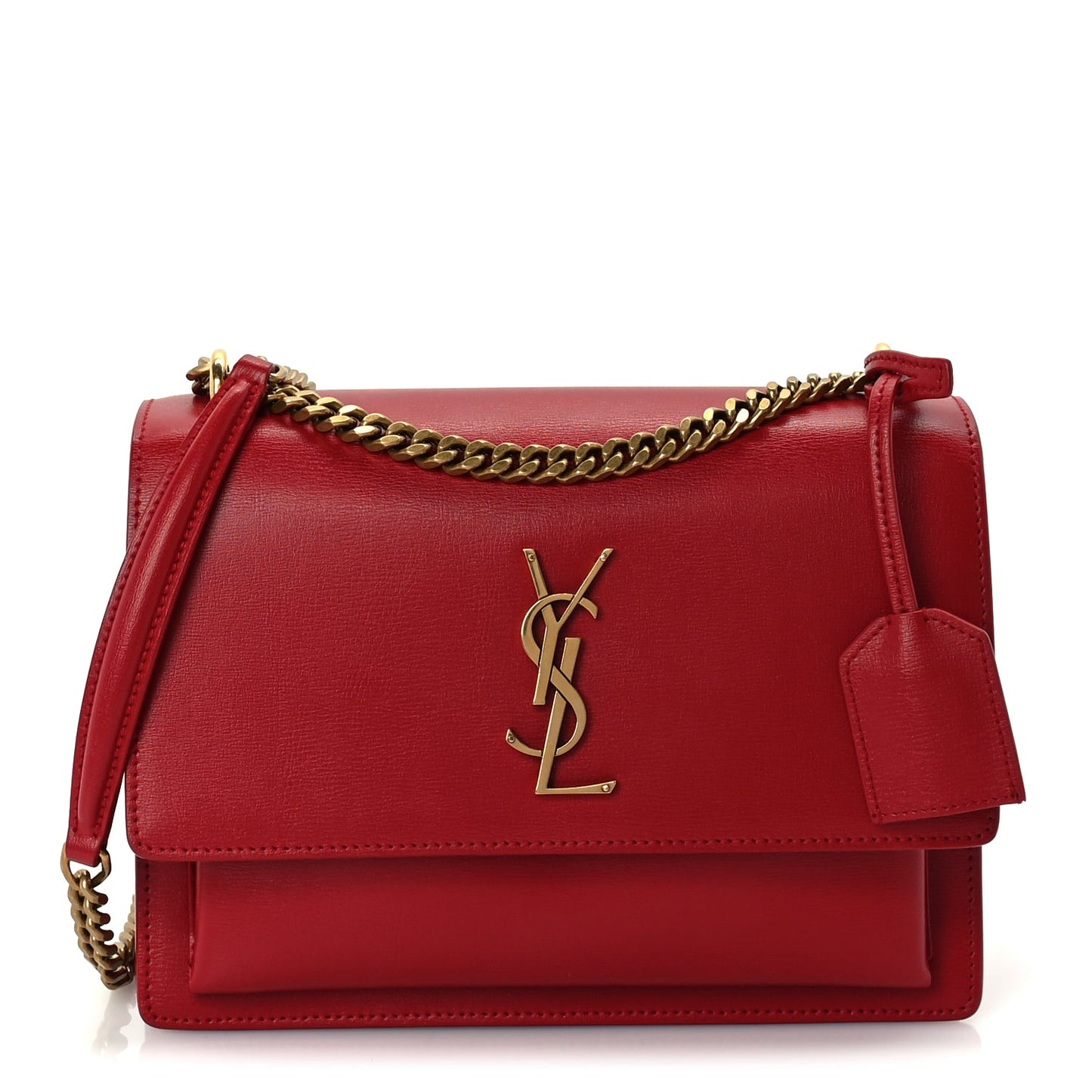 Saint Laurent Calfskin Medium Monogram Sunset Rouge Eros