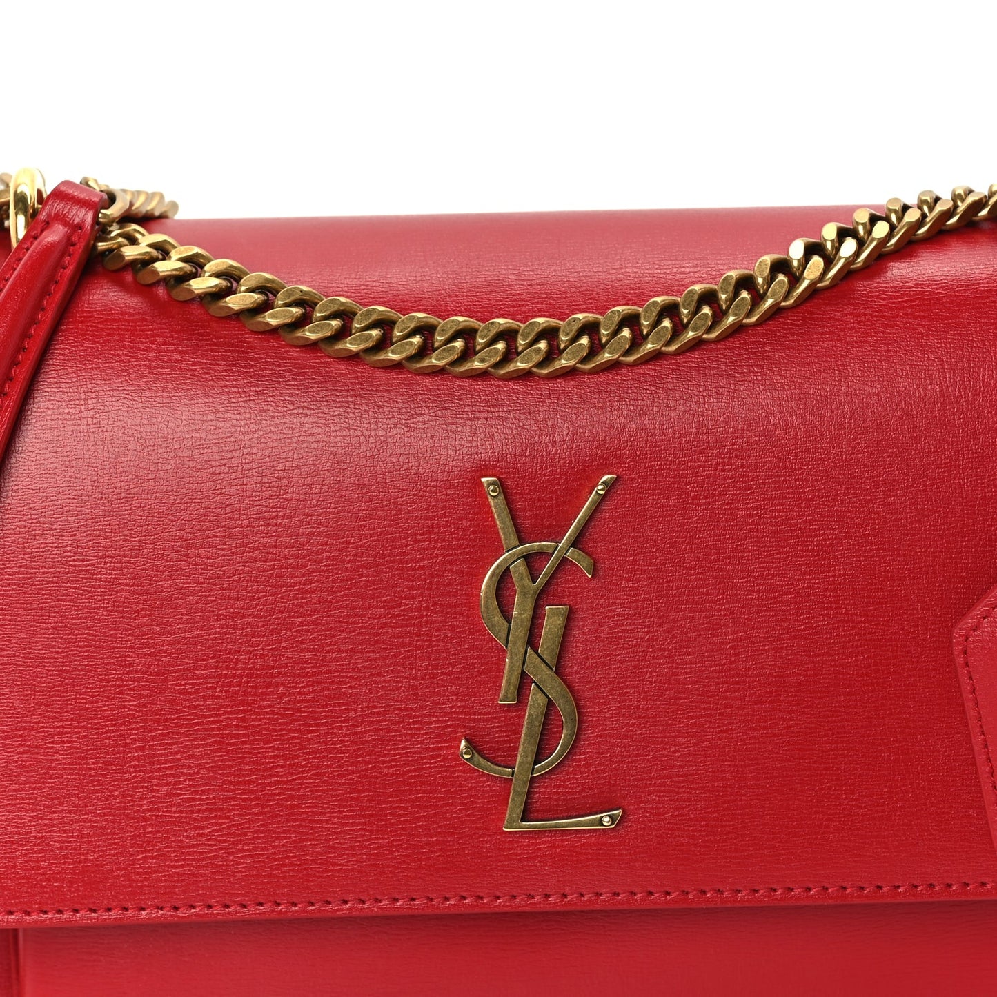 Saint Laurent Calfskin Medium Monogram Sunset Rouge Eros