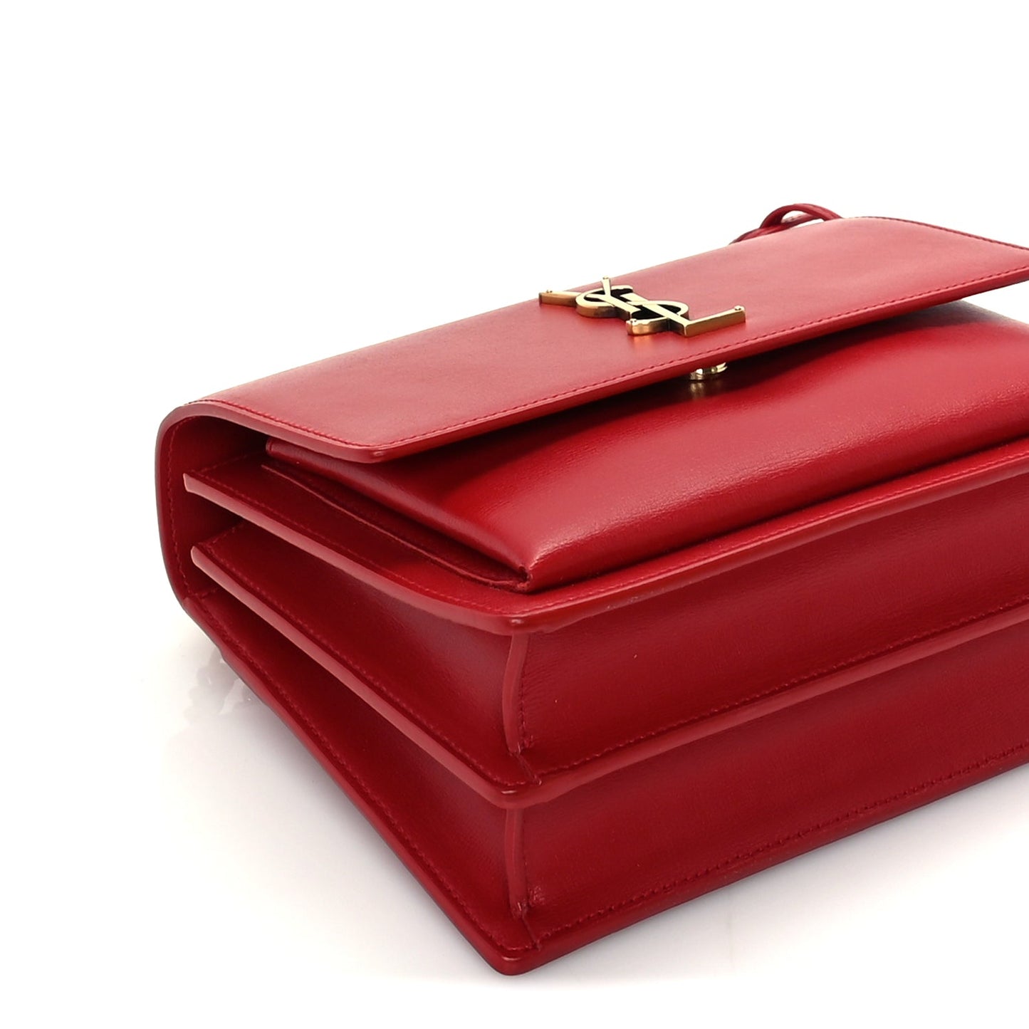 Saint Laurent Calfskin Medium Monogram Sunset Rouge Eros
