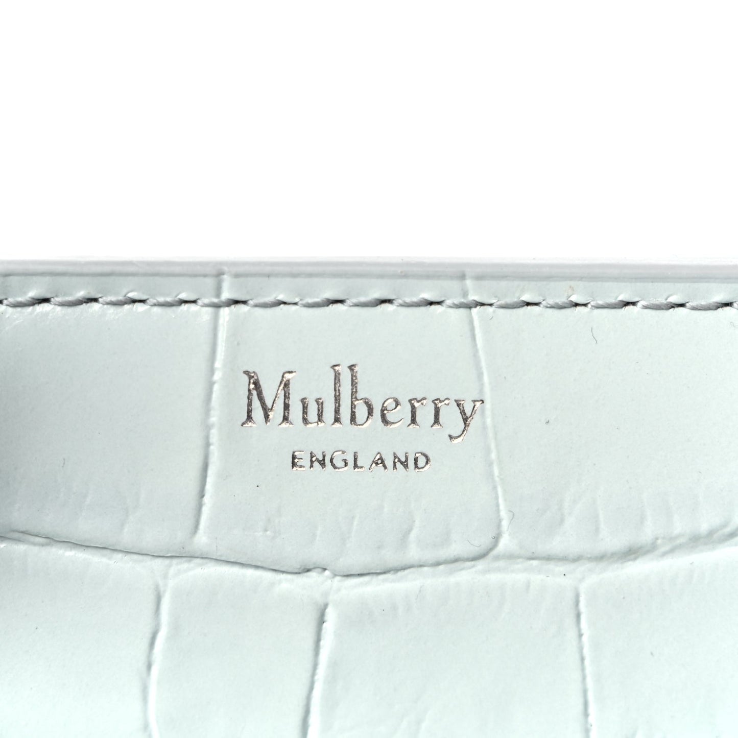 Mulberry Shiny Crocodile Embossed Micro Zipped Bayswater Blue