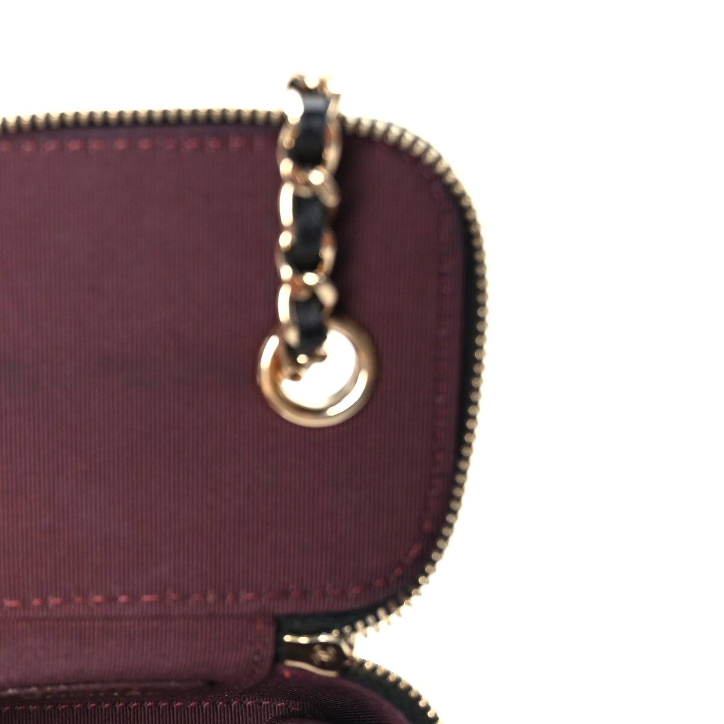 Chanel Lambskin Quilted Mini Vanity Case With Chain  Black