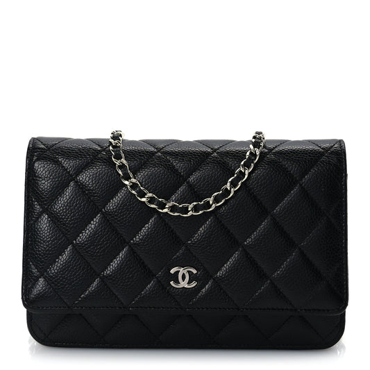 Chanel Caviar Quilted Wallet On Chain WOC  Black