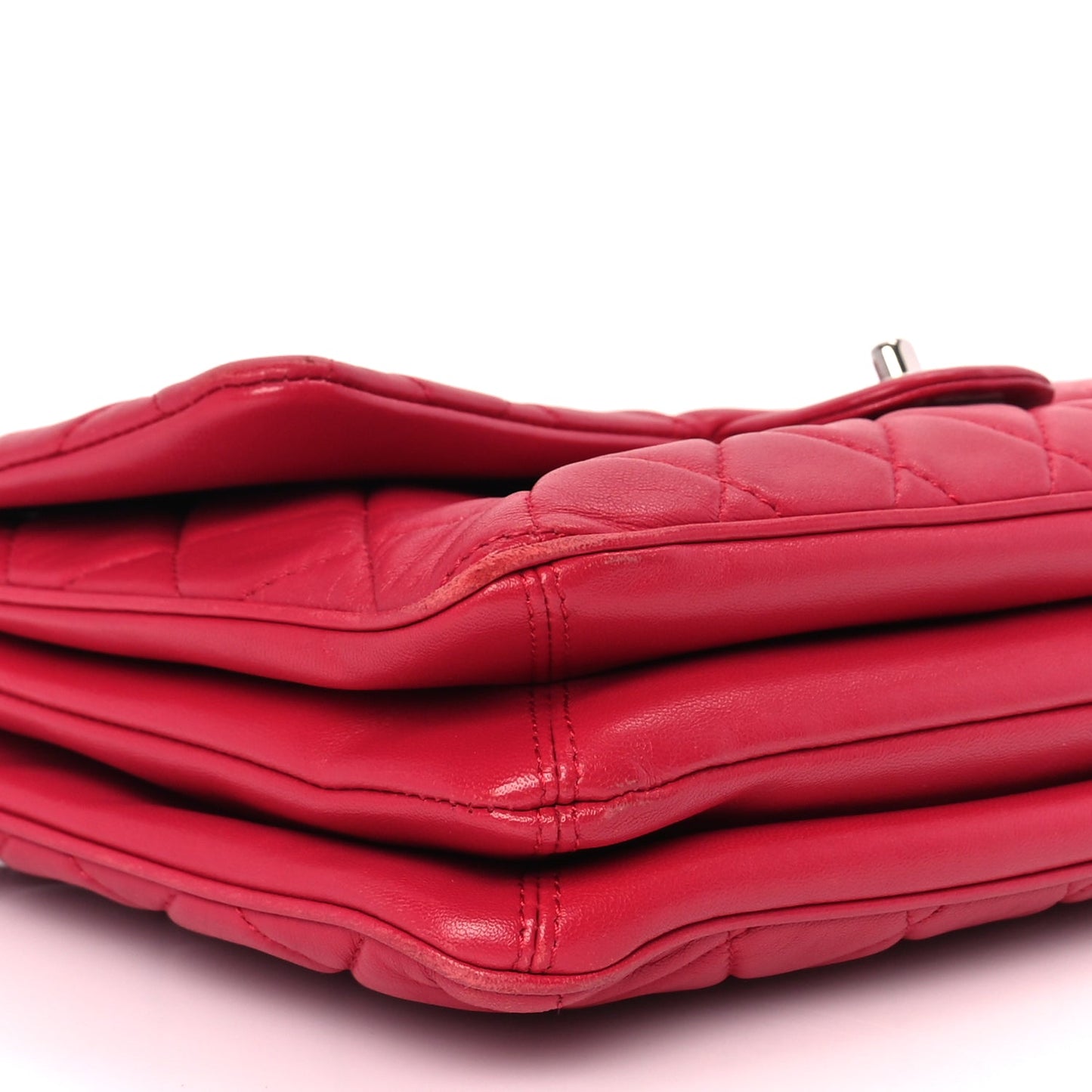Chanel Lambskin Quilted Jumbo Chanel 3 Flap Dark Pink