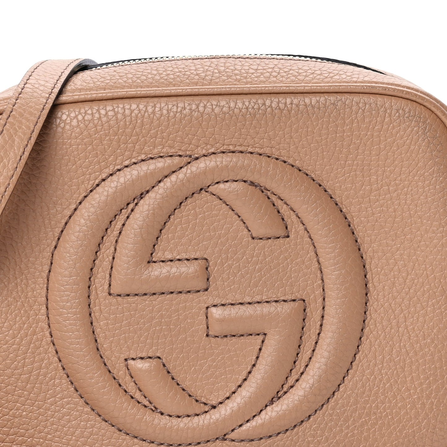 Gucci Pebbled Calfskin Small Soho Disco Bag Rose Beige