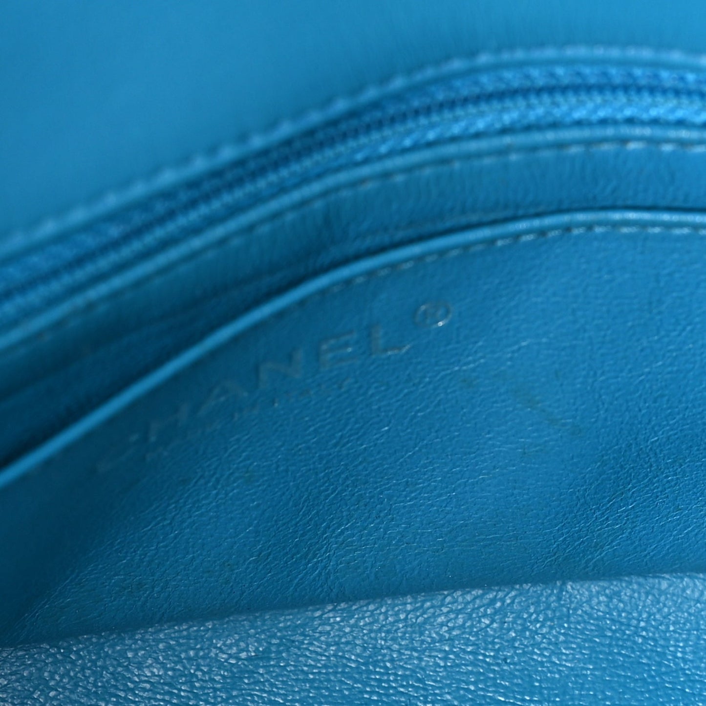 Chanel Patent Calfskin Quilted Mini Rectangular Flap  Blue