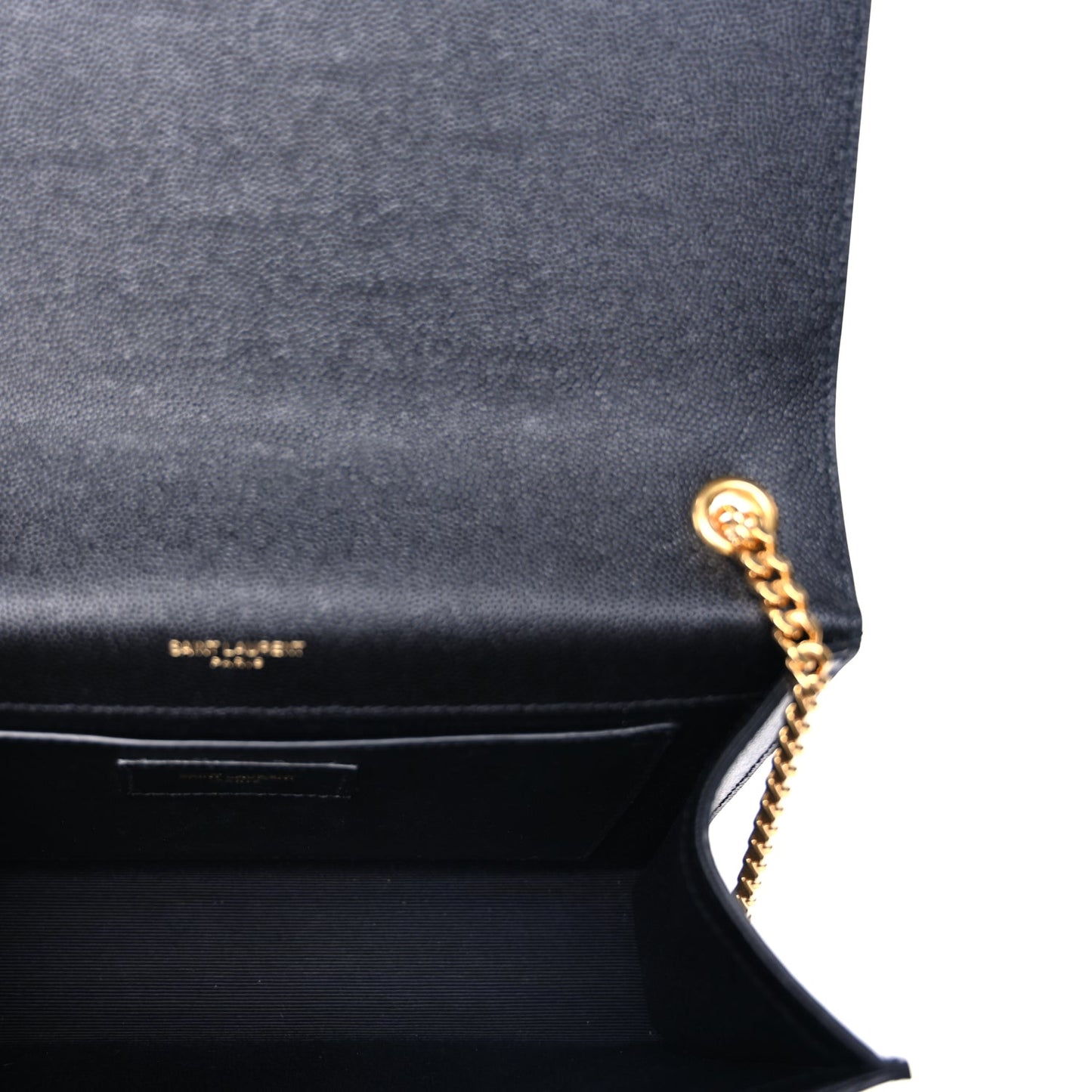 Saint Laurent Grain De Poudre Medium Classic Monogram Kate Satchel Black