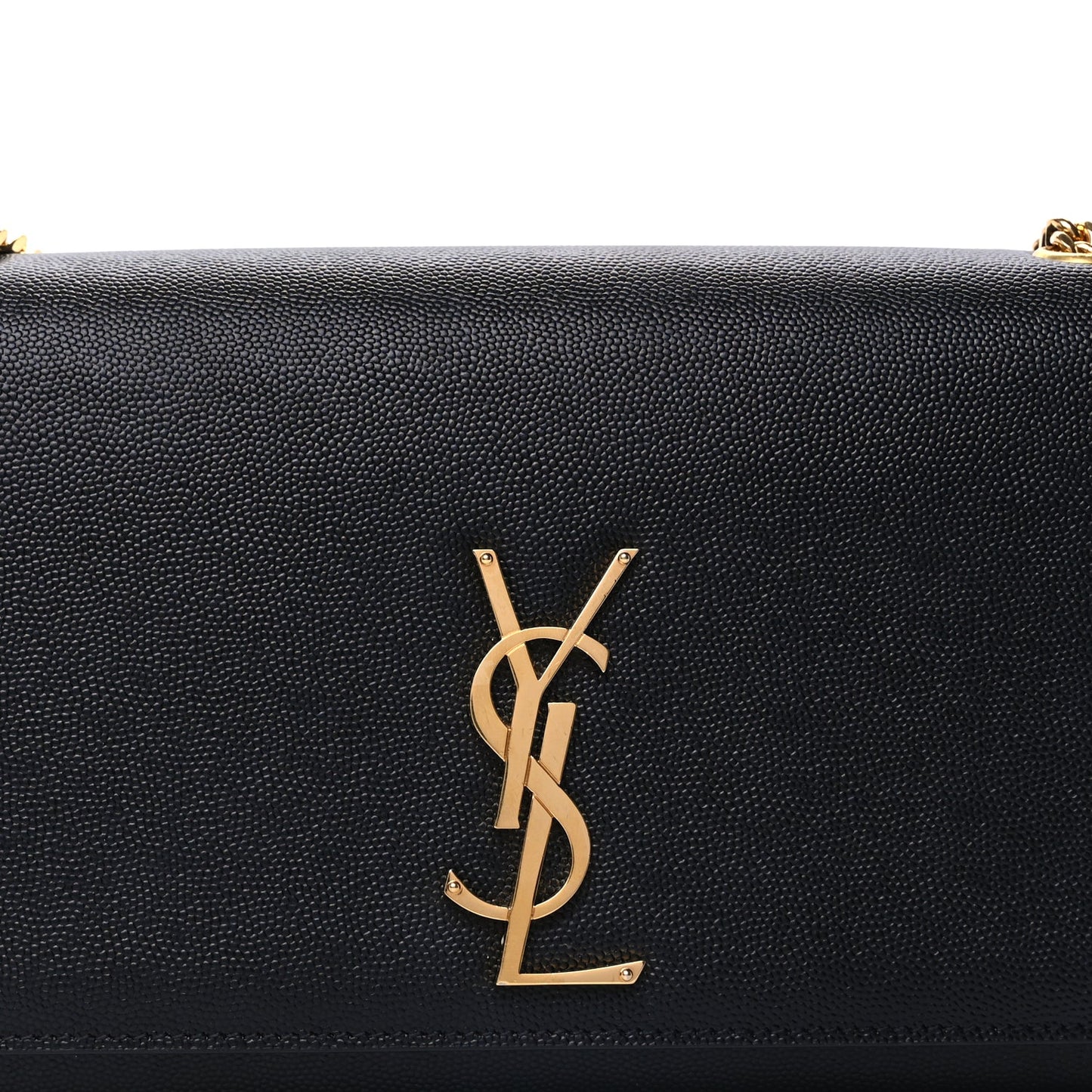 Saint Laurent Grain De Poudre Medium Classic Monogram Kate Satchel Black