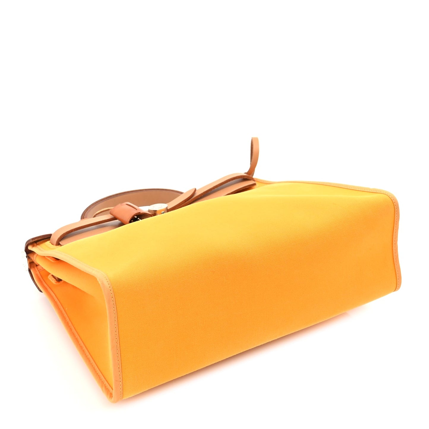 Hermes Toile Officer Vache Hunter Herbag Zip 31 PM Jaune Ambre Natural
