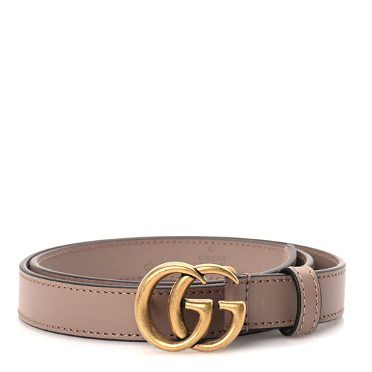 Gucci Calfskin Double G 20mm Belt 75 30  Porcelain Rose