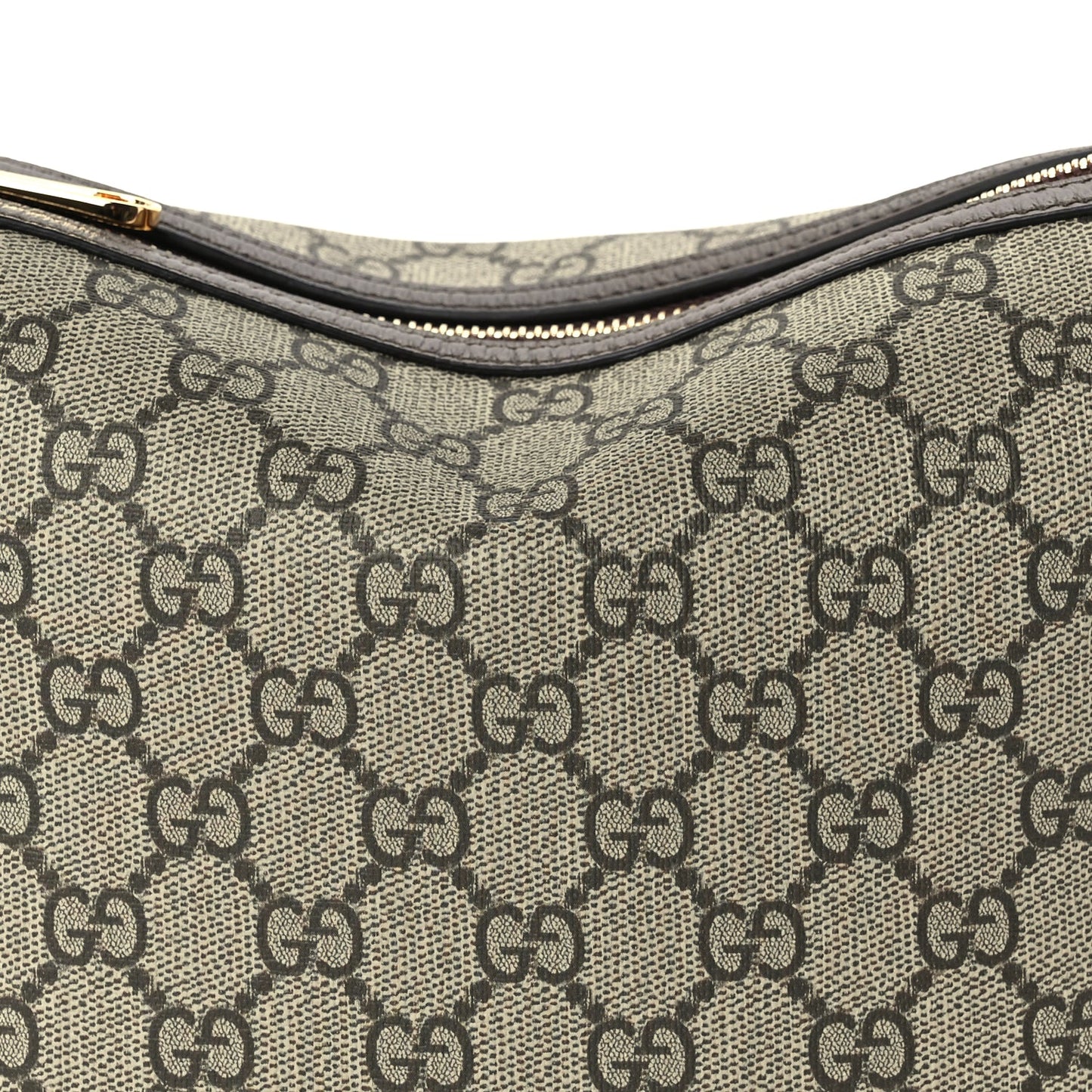 Gucci GG Supreme Monogram Textured Calfskin Web Super Mini Ophidia Shoulder Bag Beige Ebony New Acero