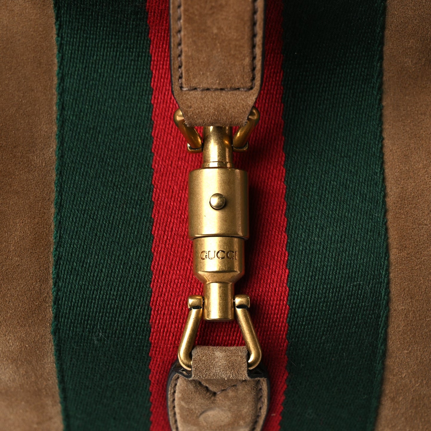 Gucci Suede Cudu Web Large Jackie Hobo Marron Glace
