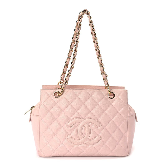 Chanel Caviar Quilted Petit Timeless Shopping Tote PTT  Pink