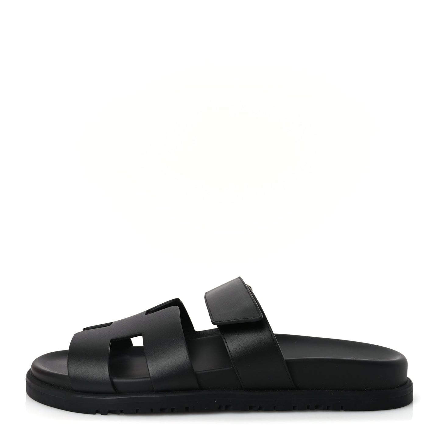 Hermes Calfskin Womens Chypre Sandals 38.5 Black