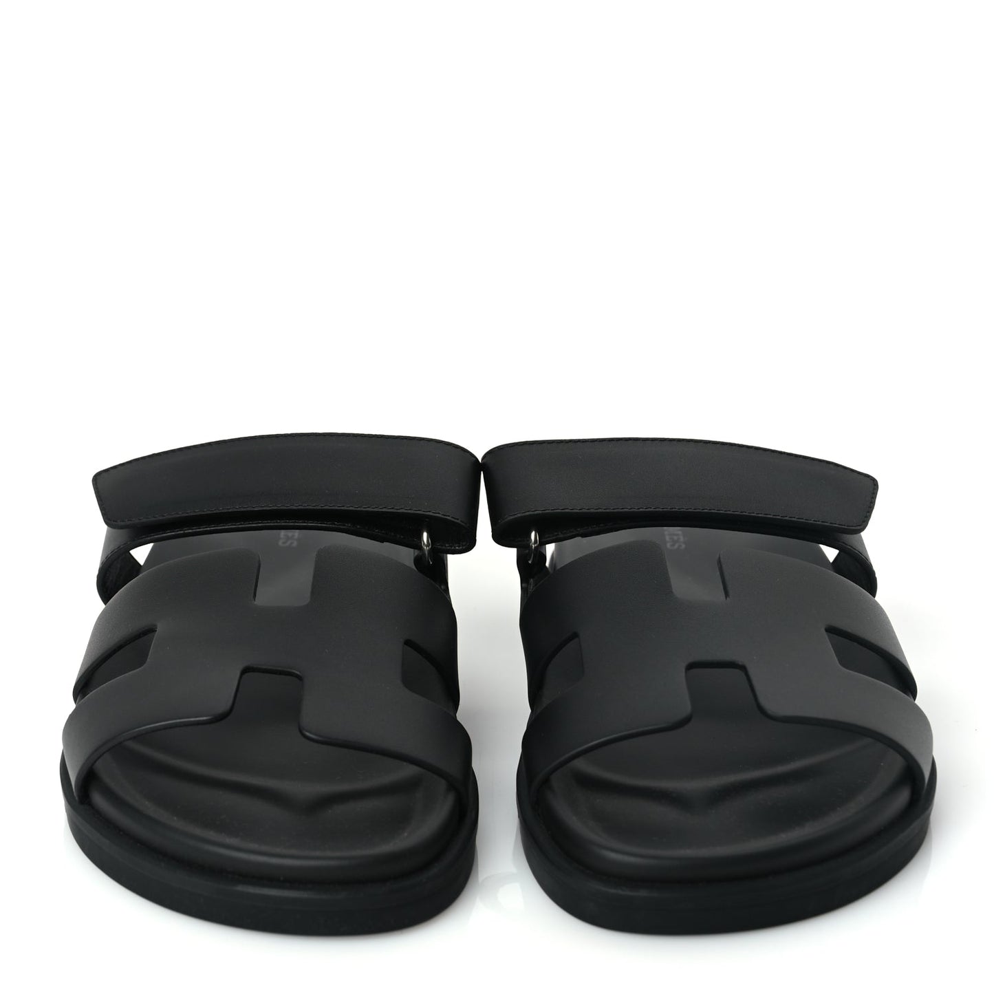 Hermes Calfskin Womens Chypre Sandals 38.5 Black
