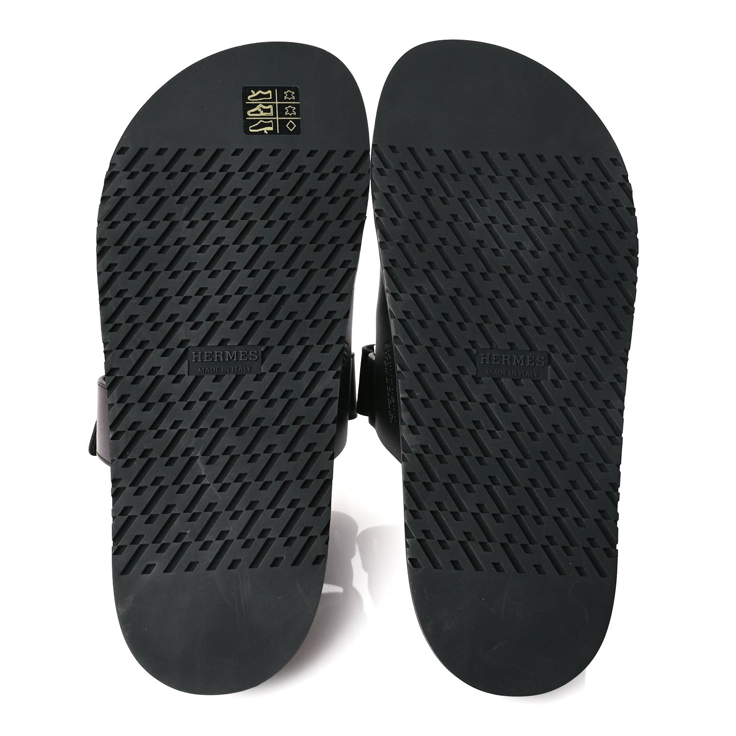 Hermes Calfskin Womens Chypre Sandals 38.5 Black
