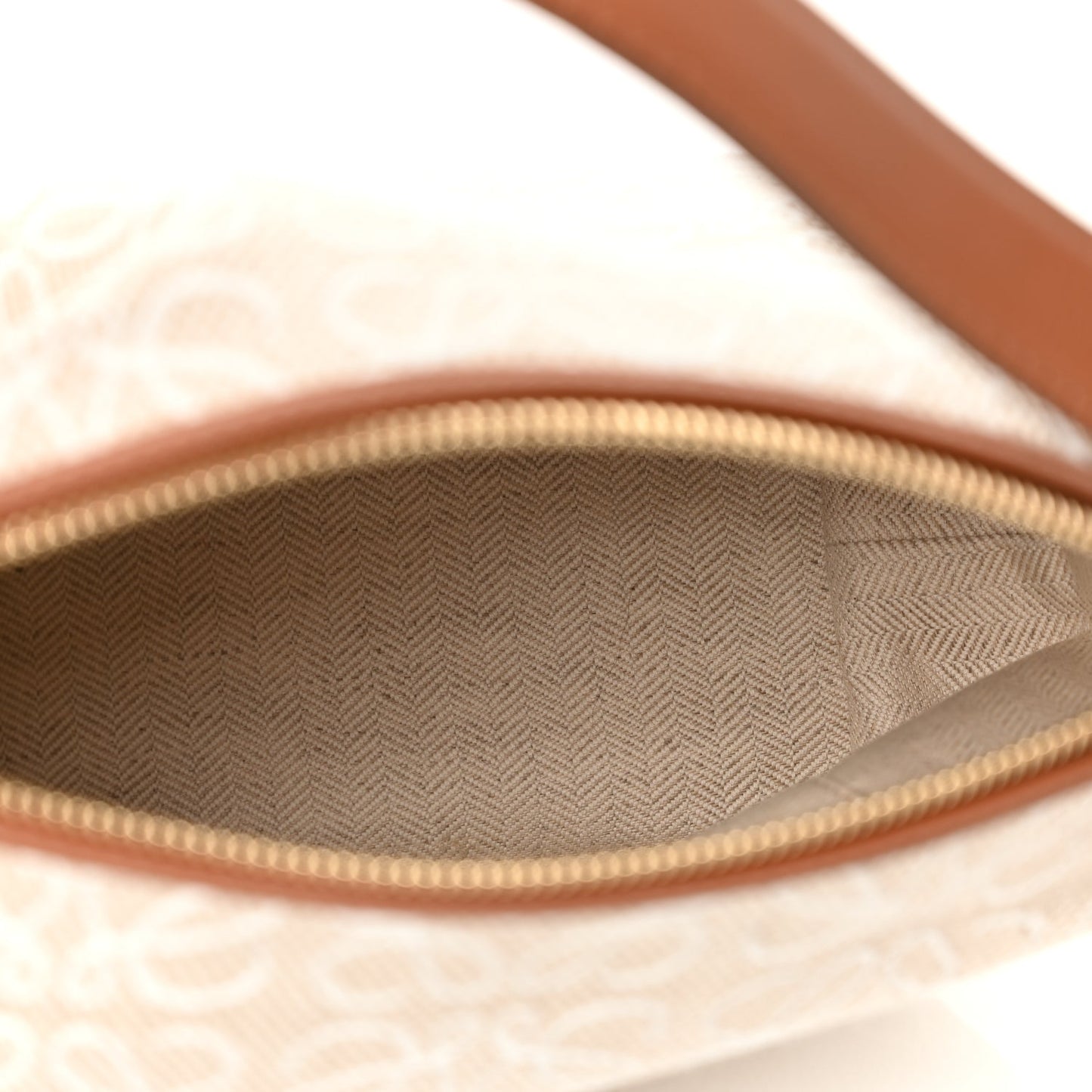 Loewe Jacquard Anagram Calfskin Small Cubi Bag Ecru Tan