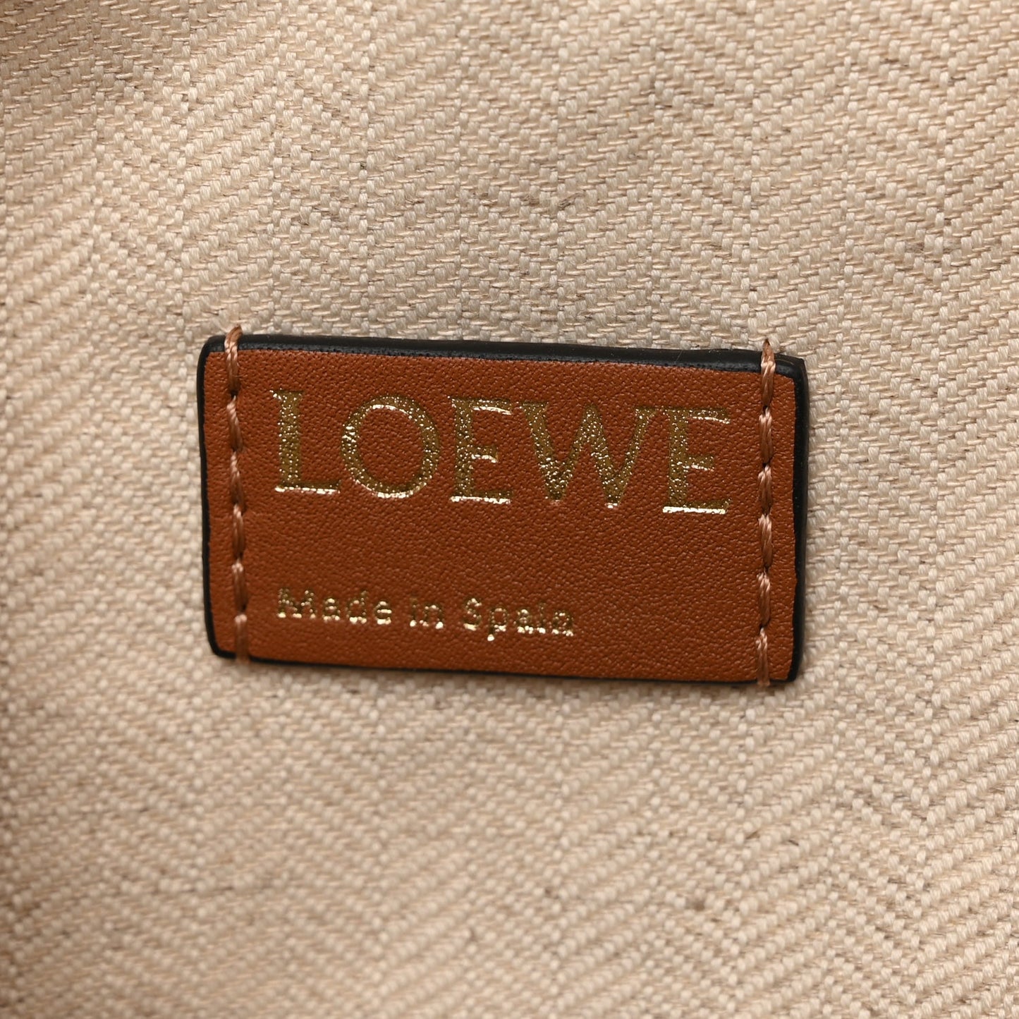 Loewe Jacquard Anagram Calfskin Small Cubi Bag Ecru Tan