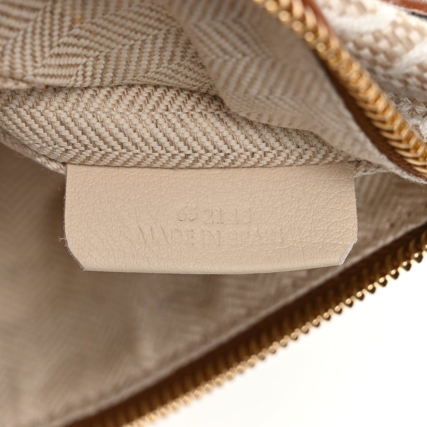 Loewe Jacquard Anagram Calfskin Small Cubi Bag Ecru Tan