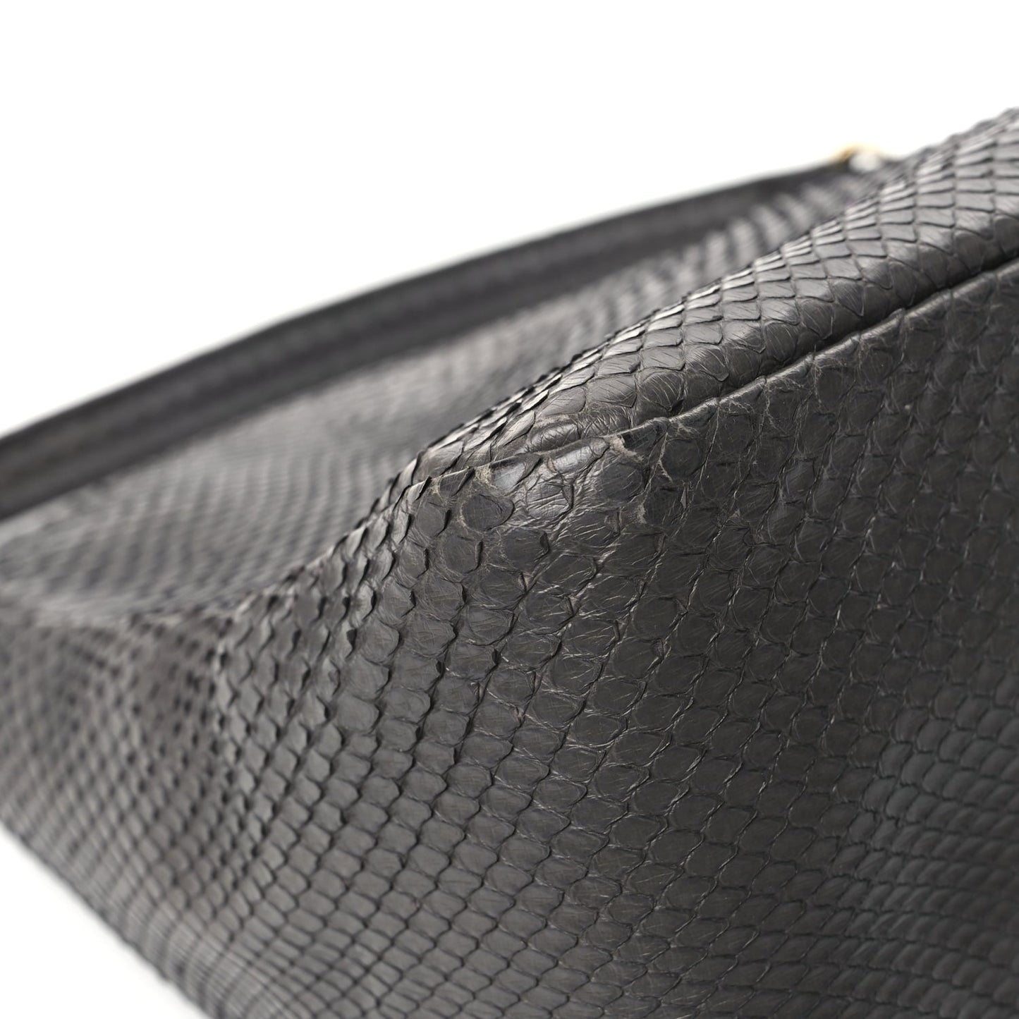 Fendi Snakeskin O'Lock Zipper Black