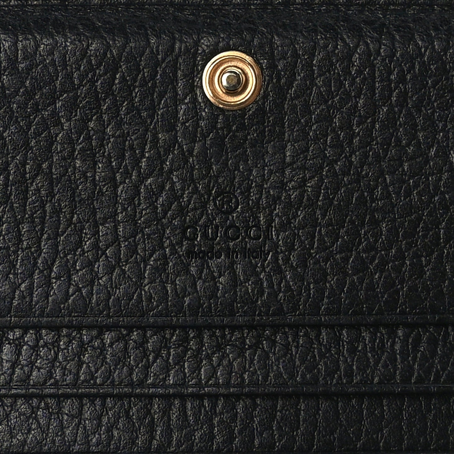 Gucci Pebbled Calfskin GG Marmont Card Case Black